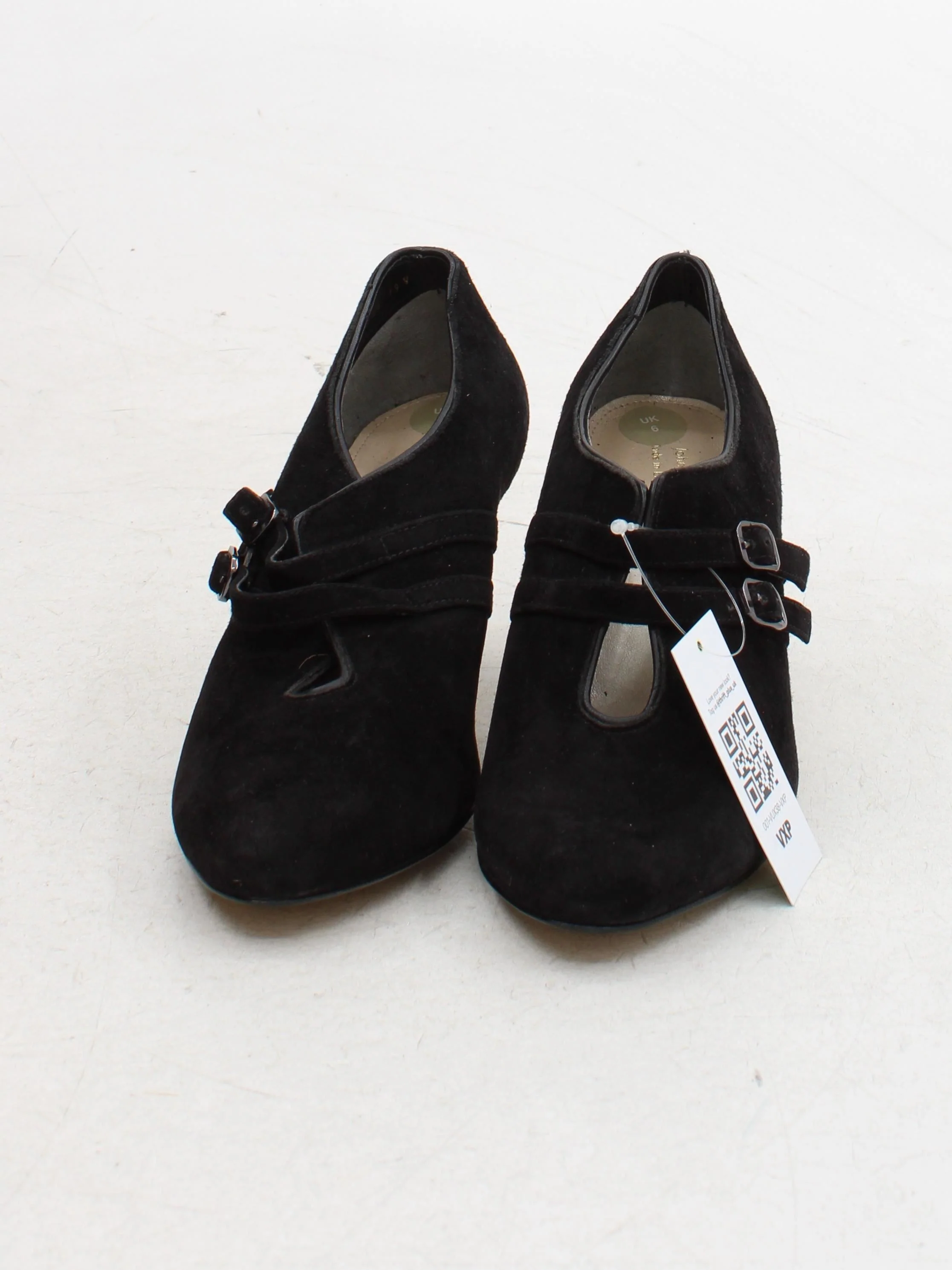 John Lewis Women's Heels UK 6 Black 100% Suede Court - Image 2