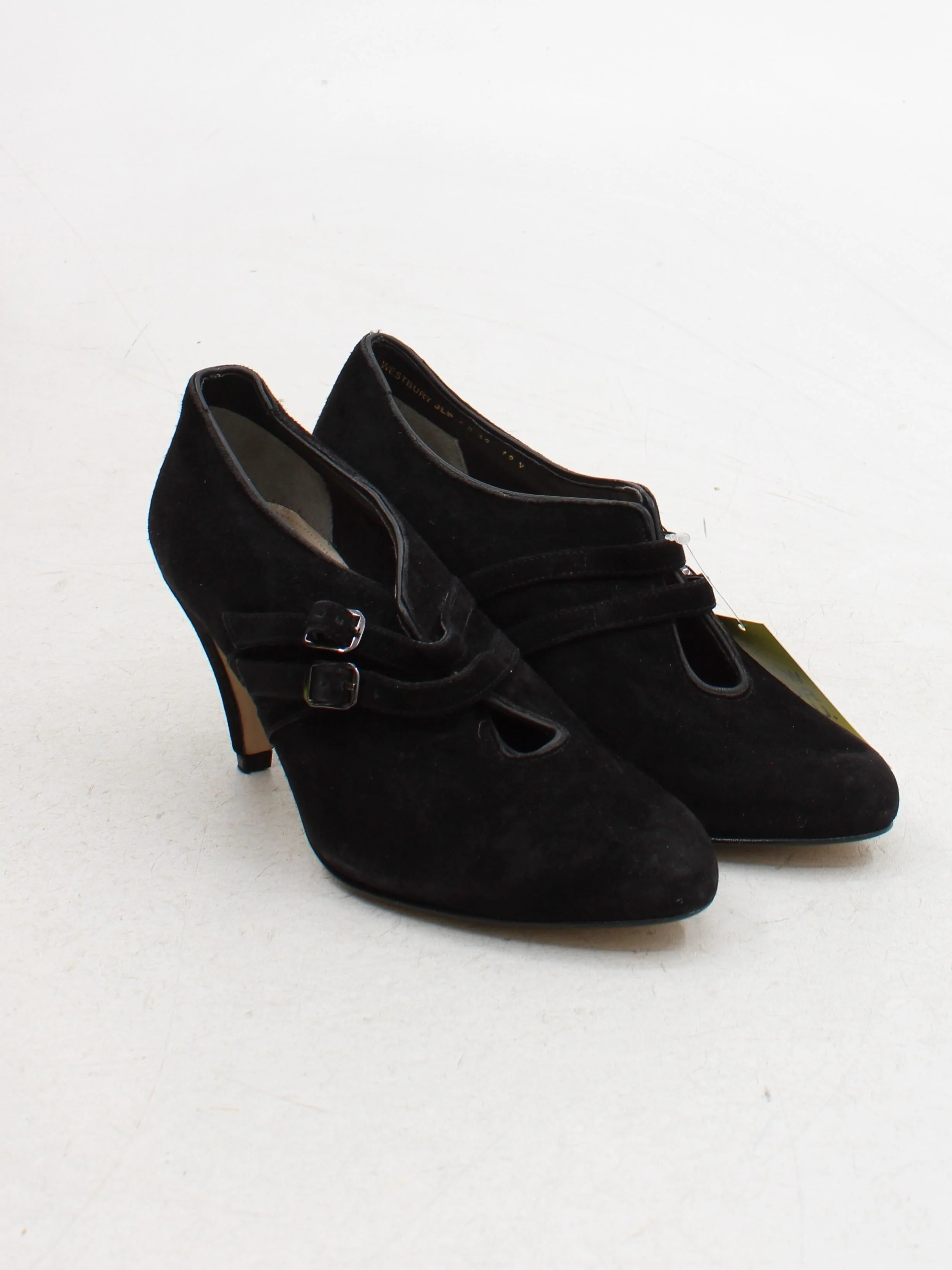John Lewis Women's Heels UK 6 Black 100% Suede Court - Image 4