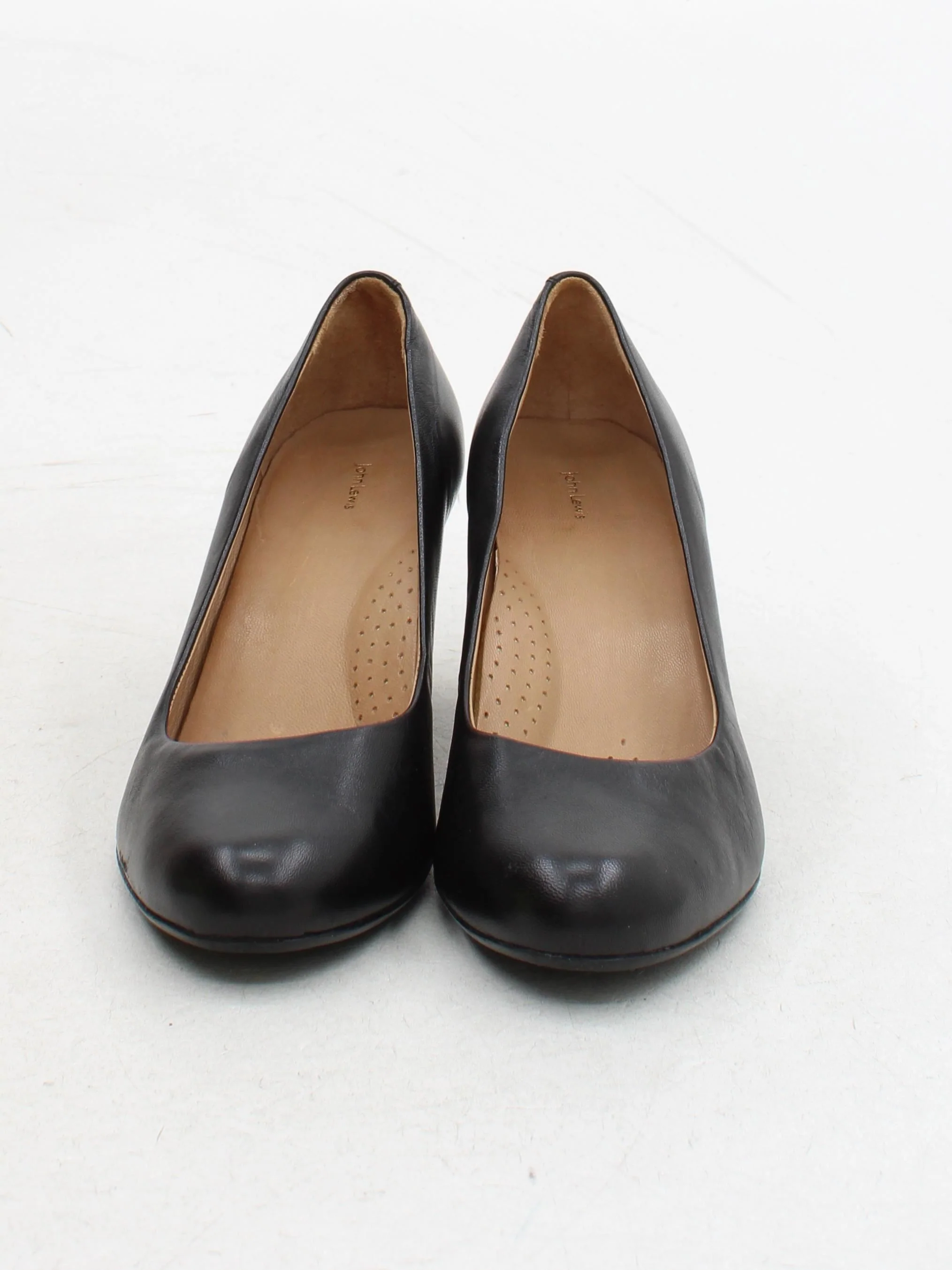 John Lewis Women's Heels UK 7 Black 100% Leather Court - Image 2