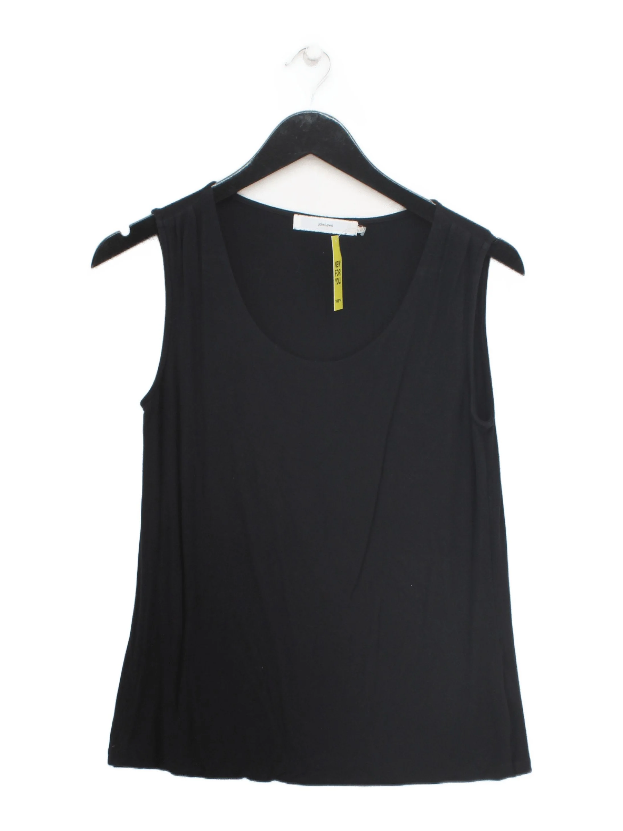 John Lewis Women's T-Shirt L Black Viscose with Elastane Basic