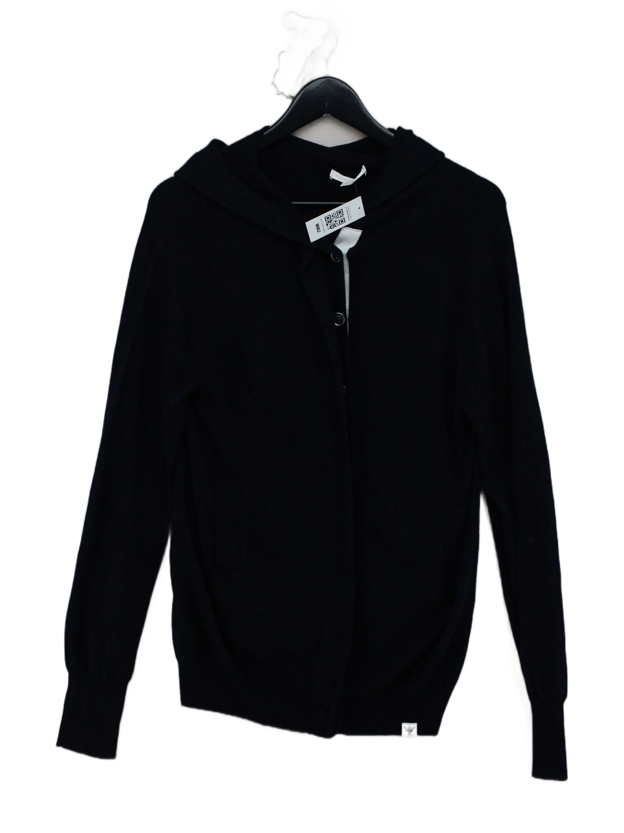 John Smedley Men's Cardigan L Black 100% Wool V-Neck Cardigan