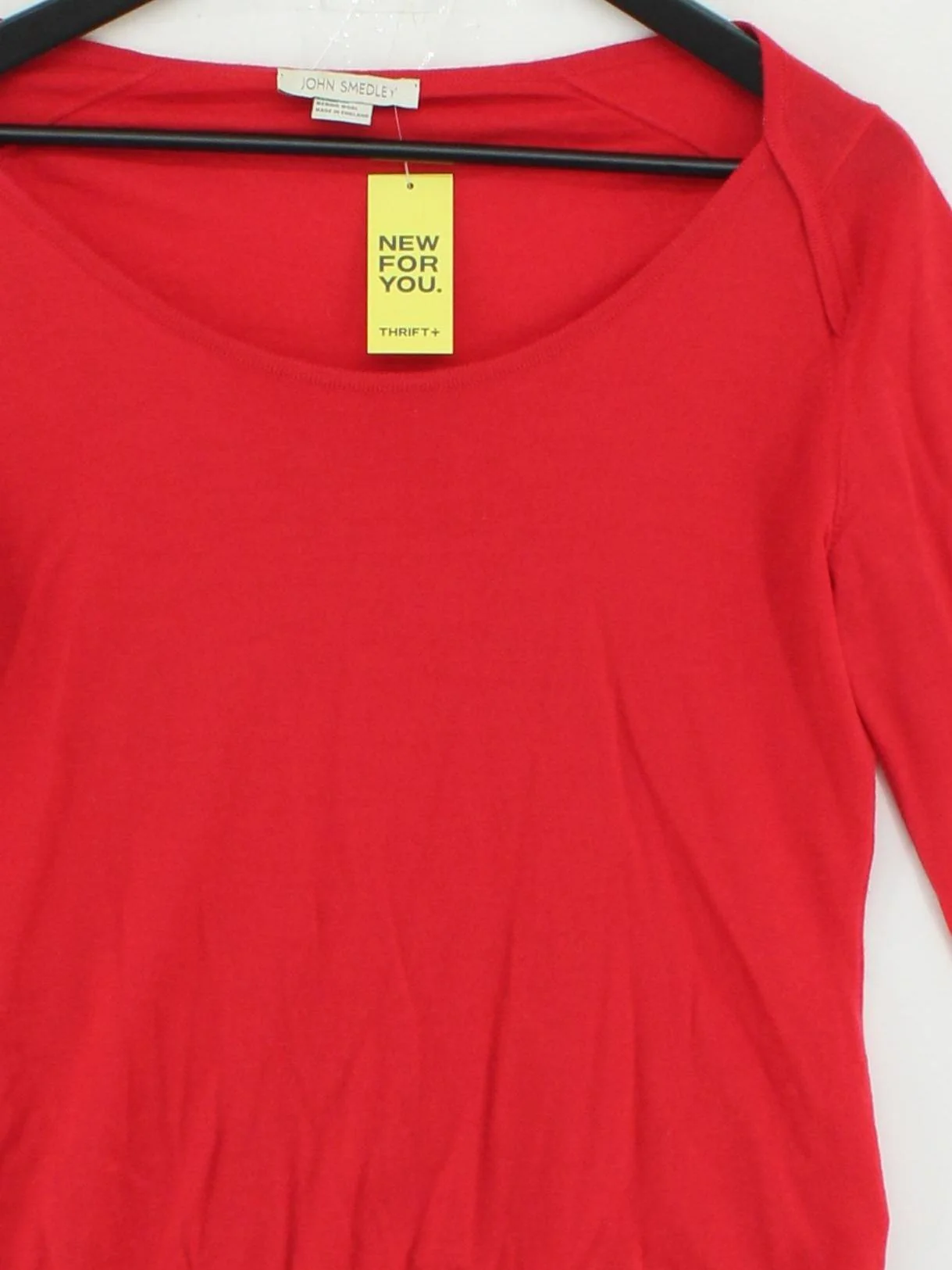 John Smedley Women's Jumper M Red 100% Wool Square Neck Pullover - Image 3