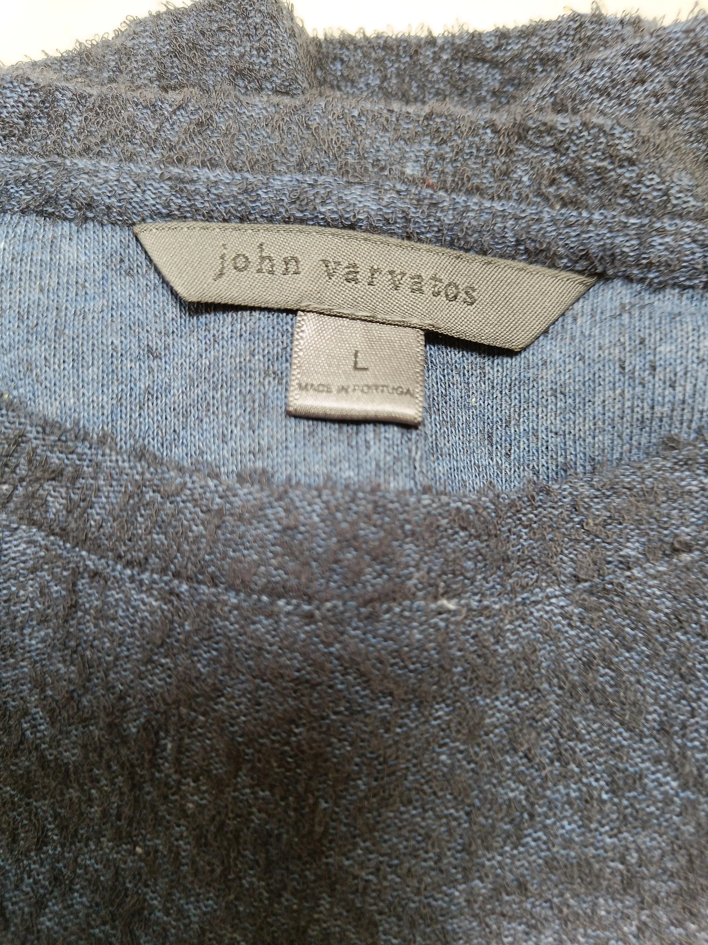 John Varvatos Men's Jumper L Blue Cotton with Lyocell Modal, Wool Pullover - Image 5