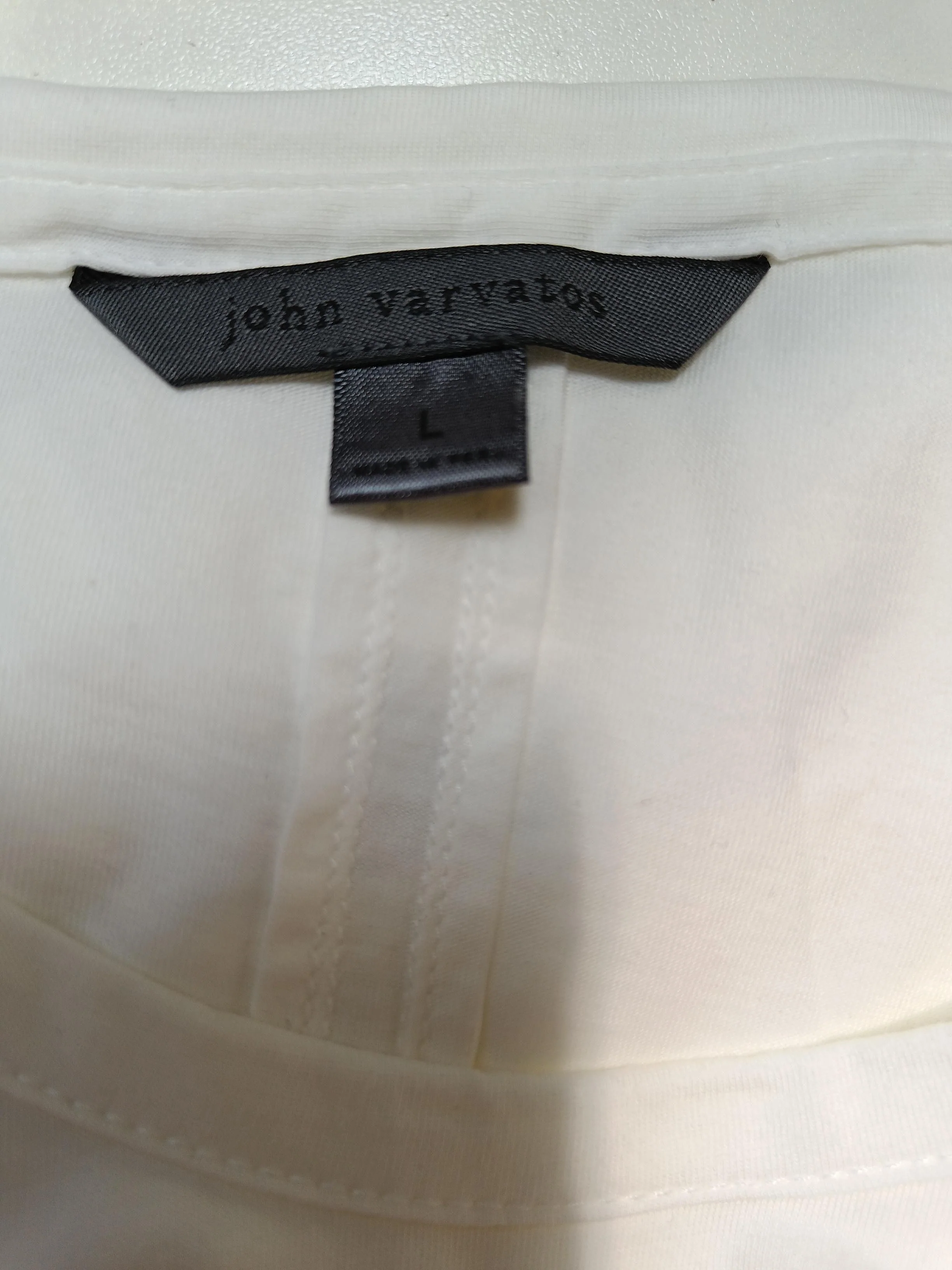 John Varvatos Men's T-Shirt L White 100% Cotton Basic - Image 5