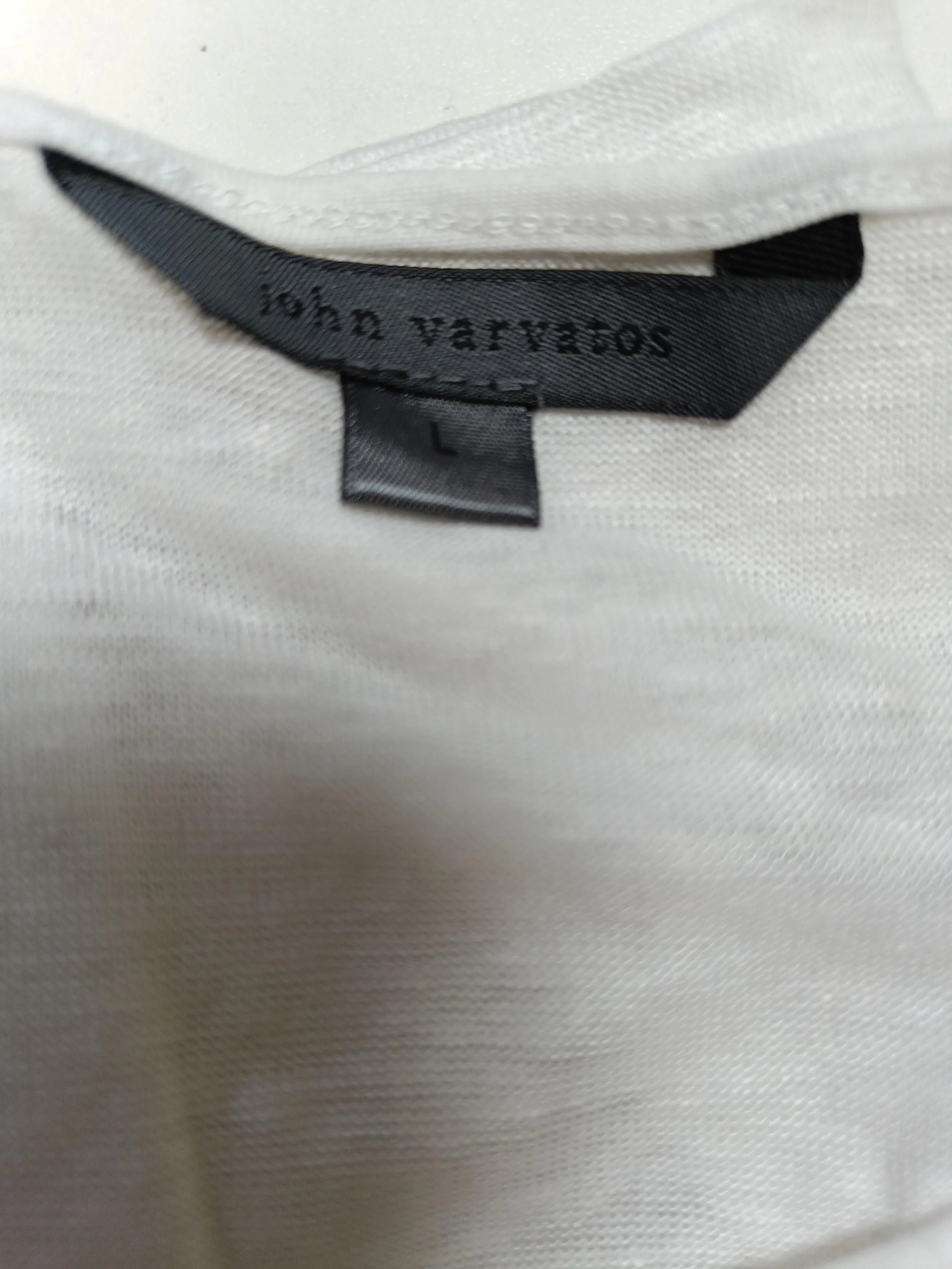 John Varvatos Men's T-Shirt L White 100% Cotton Basic - Image 5