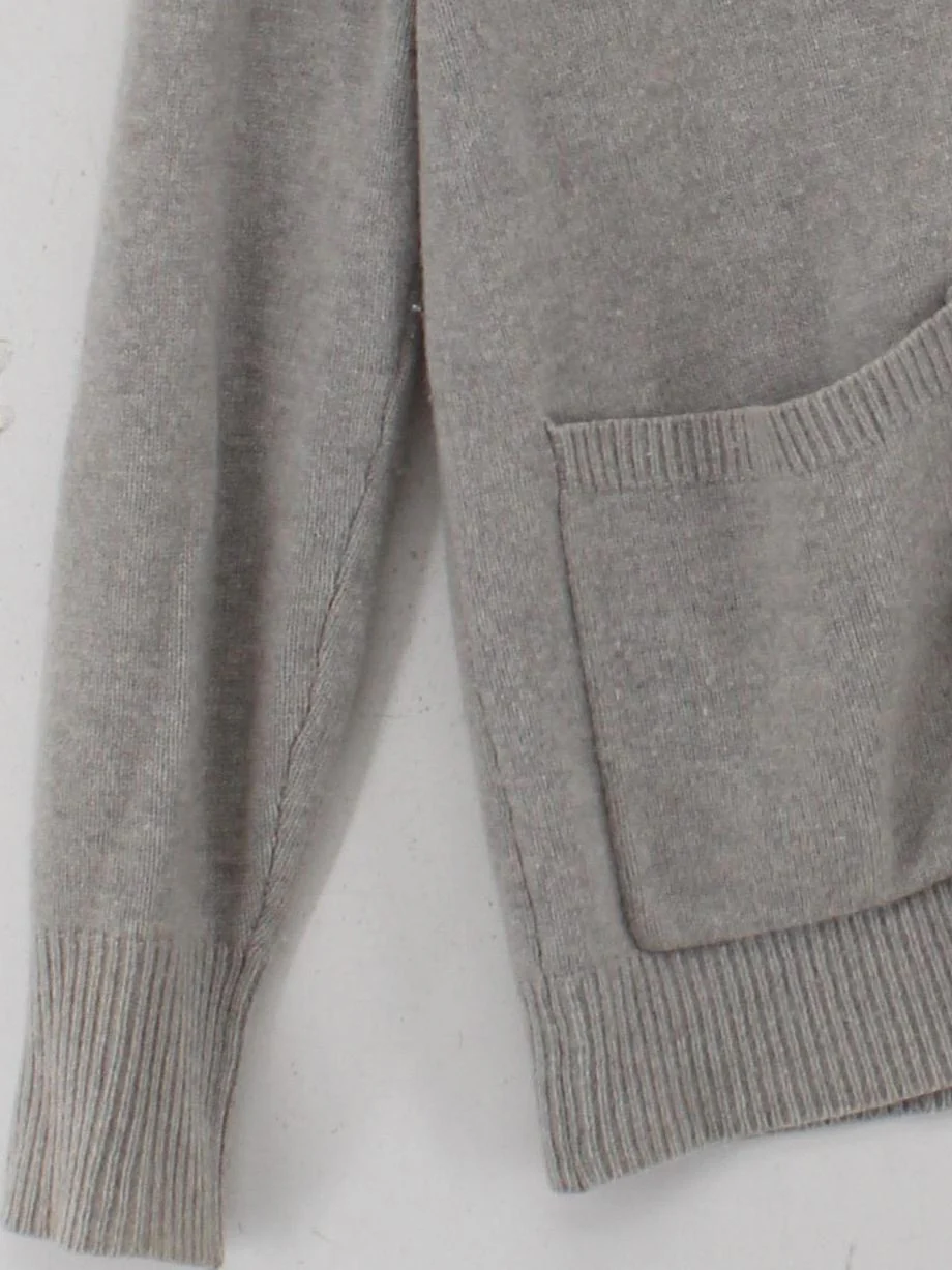 Joseph Women's Cardigan L Grey 100% Wool V-Neck Cardigan - Image 4