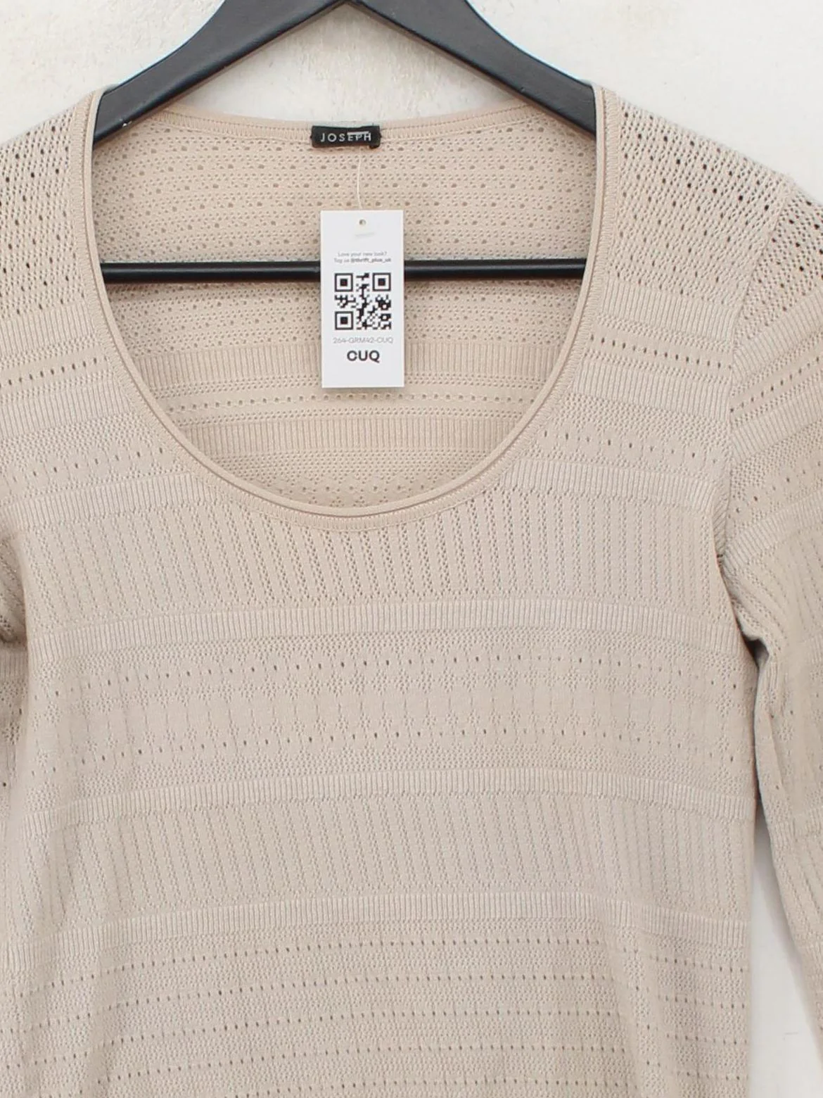 Joseph Women's Jumper S Cream Cotton with Viscose, Polyamide Round Neck Pullover - Image 3