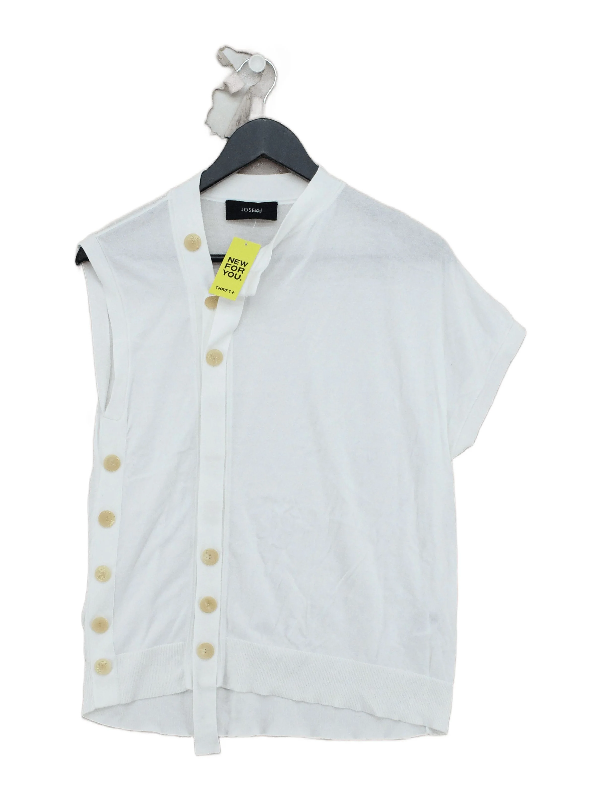 Joseph Women's Top M White 100% Cotton Short Sleeve Collared Basic