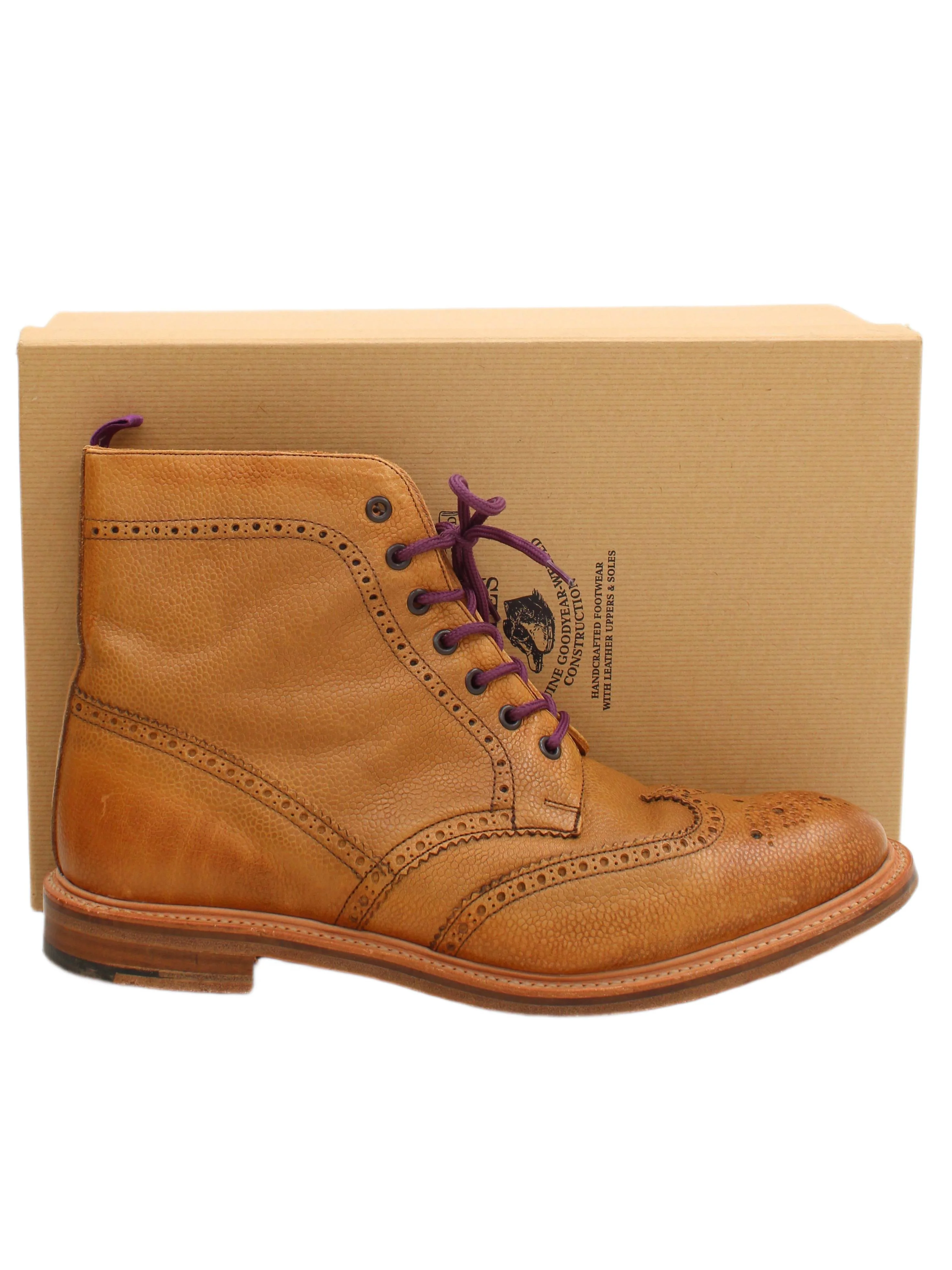 Joules Men's Boots UK 12 Tan 100% Leather Combat