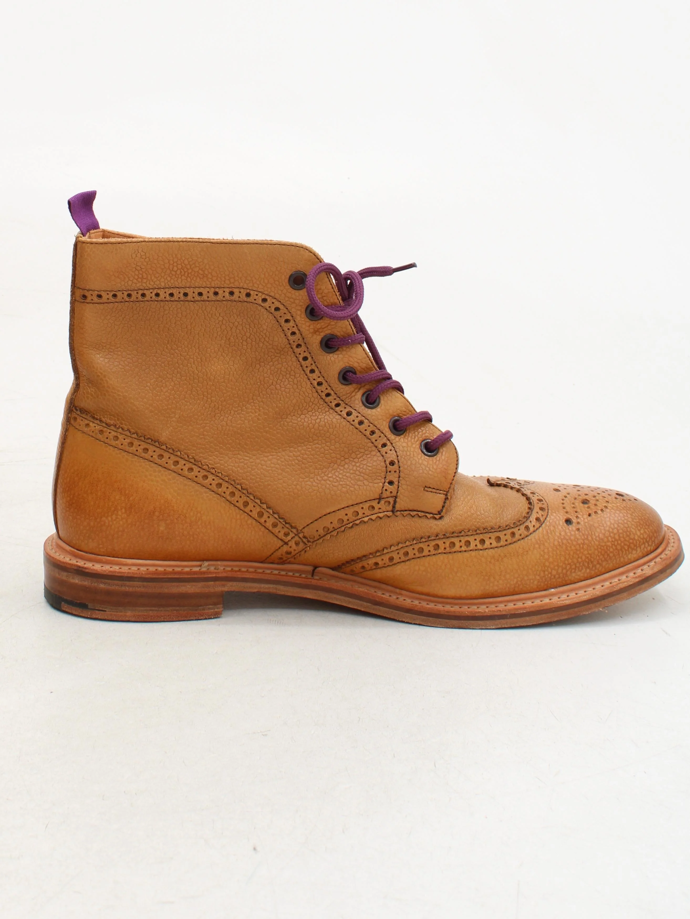 Joules Men's Boots UK 12 Tan 100% Leather Combat - Image 5