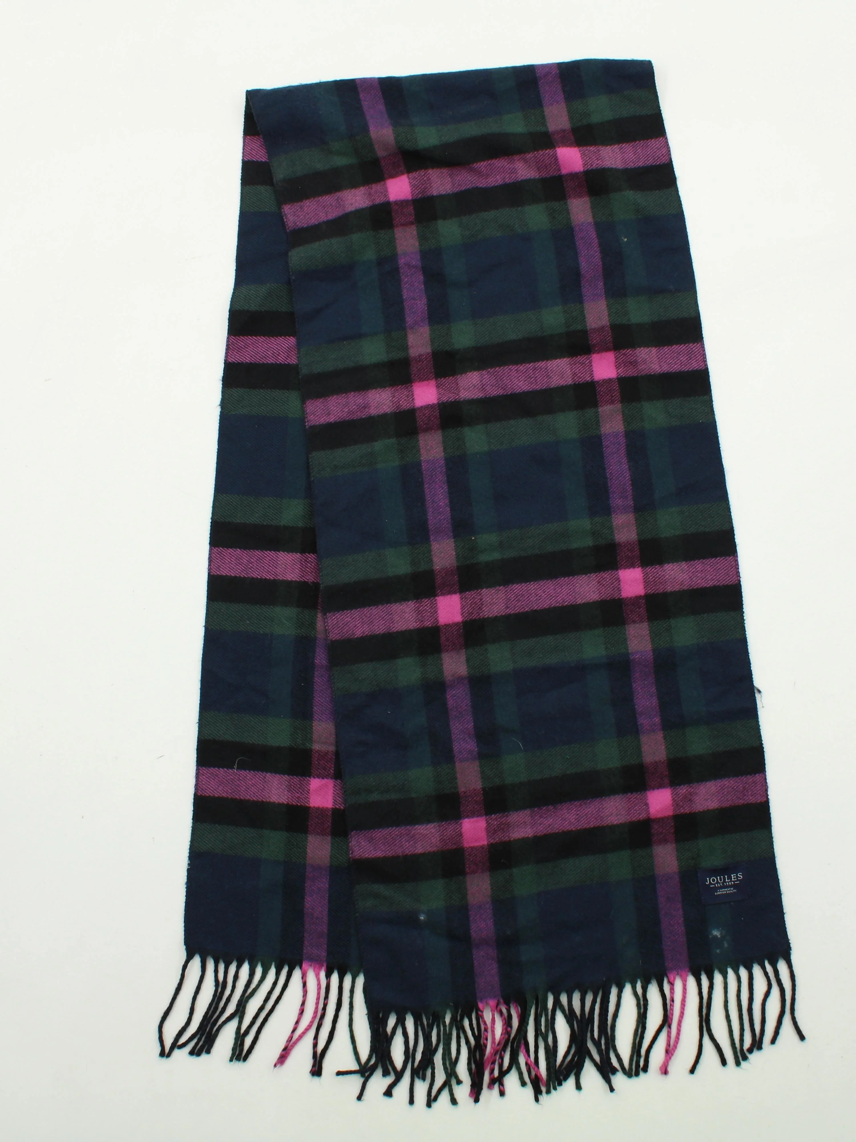 Joules Men's Scarf Multi Checkered 100% Wool Scarf - Image 2