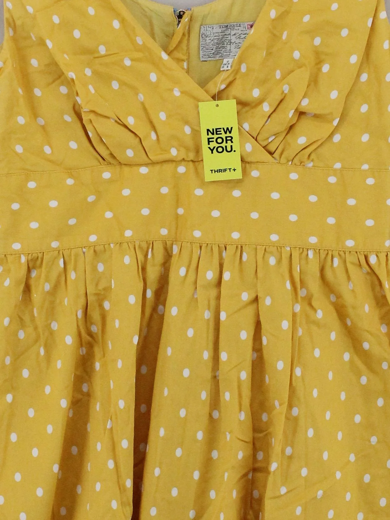 Joules Skater Mini Dress UK12 in Yellow - Image 3