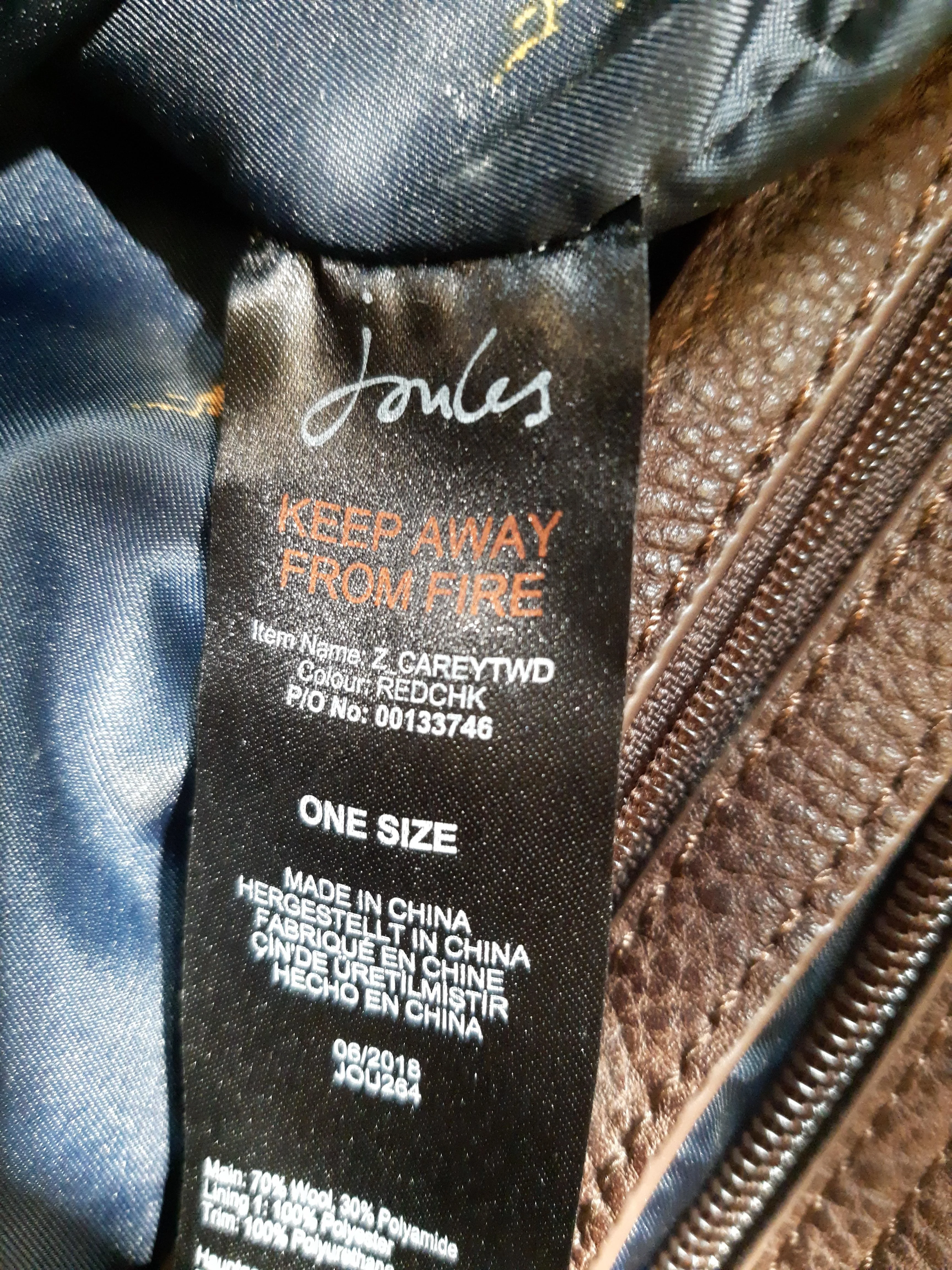 Joules Women's Bag Multi Checkered Wool with Polyamide, Faux Leather Tote - Image 5