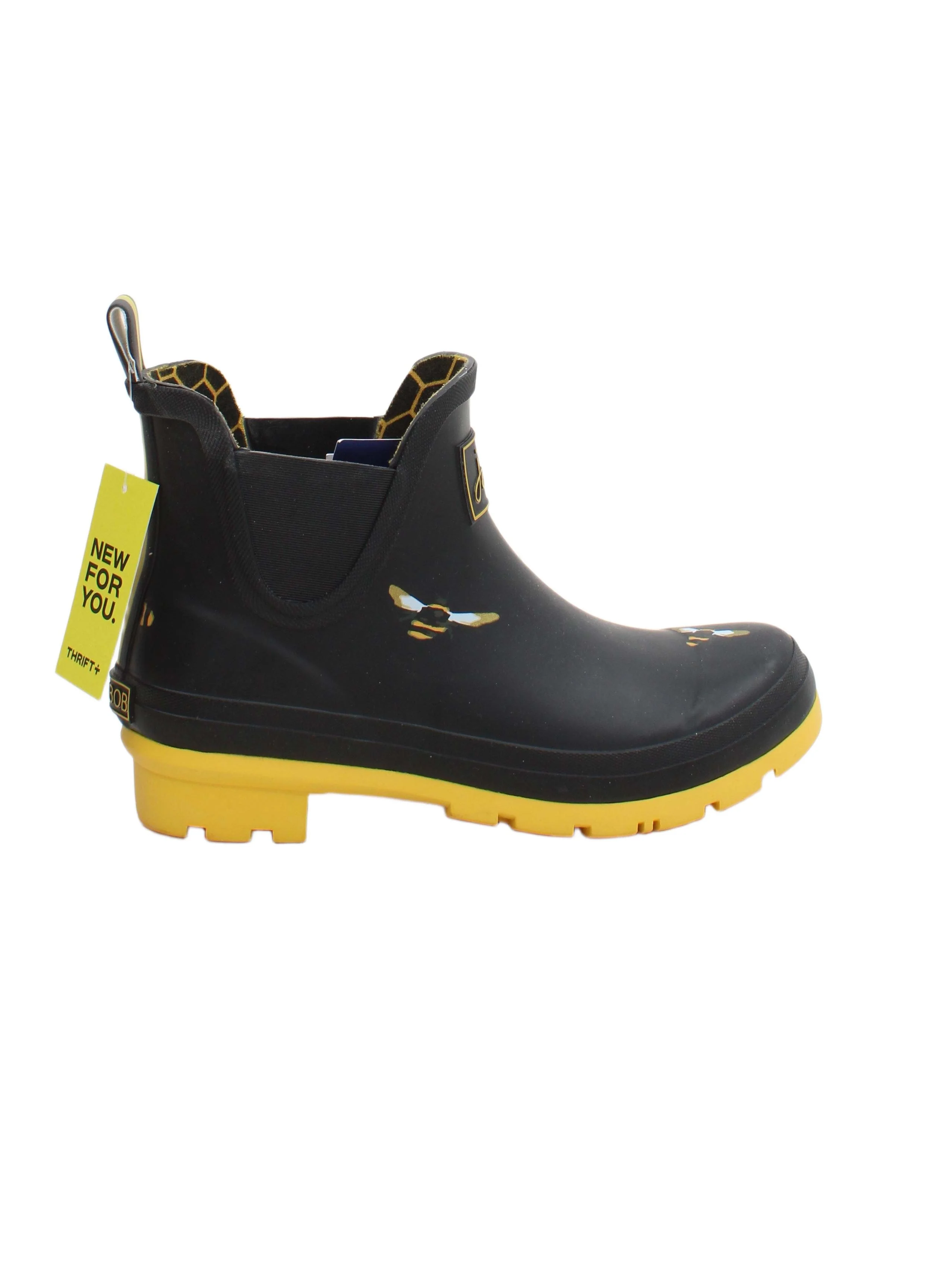 Joules Women's Boots UK 4 Black Animal Print 100% Other Wellies