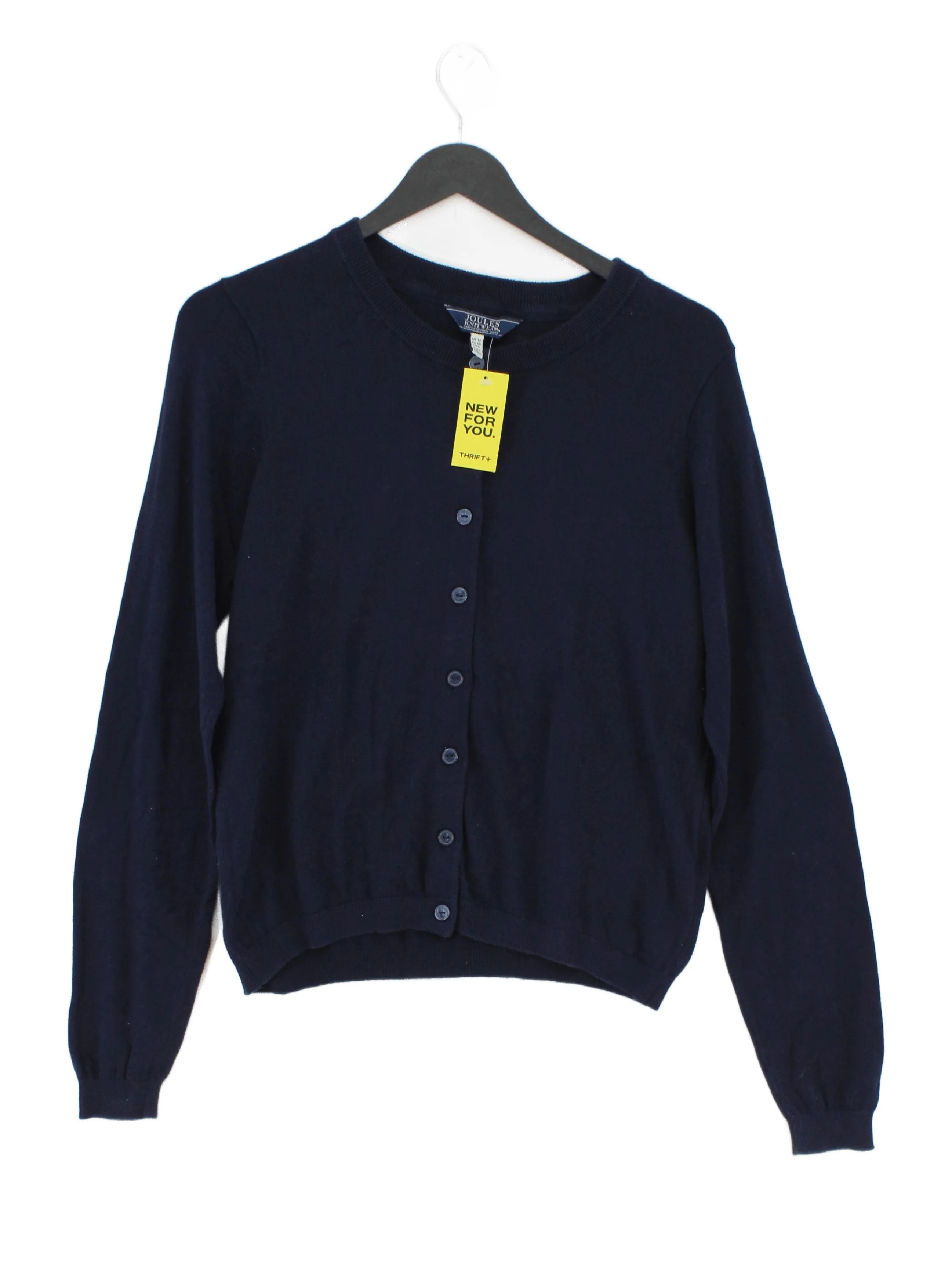 Joules Women's Cardigan M Blue 100% Cotton Round Neck Cardigan