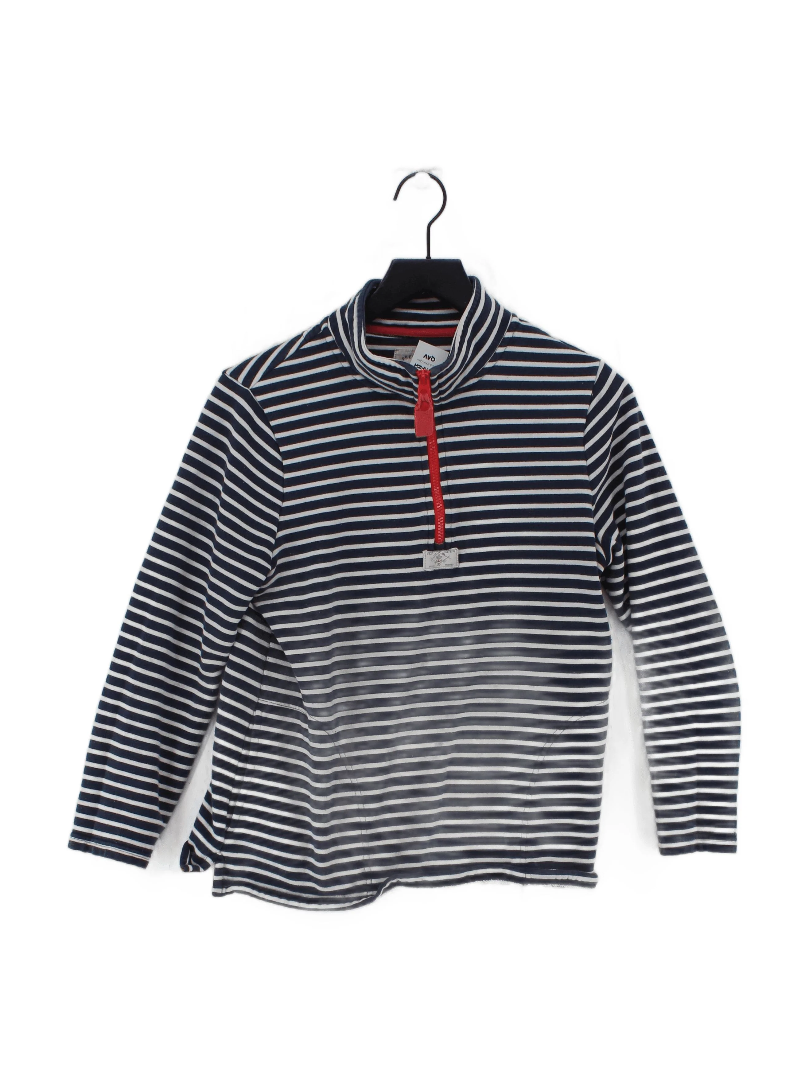 Joules Women's Hoodie UK 12 Blue Striped Cotton with Polyester Pullover