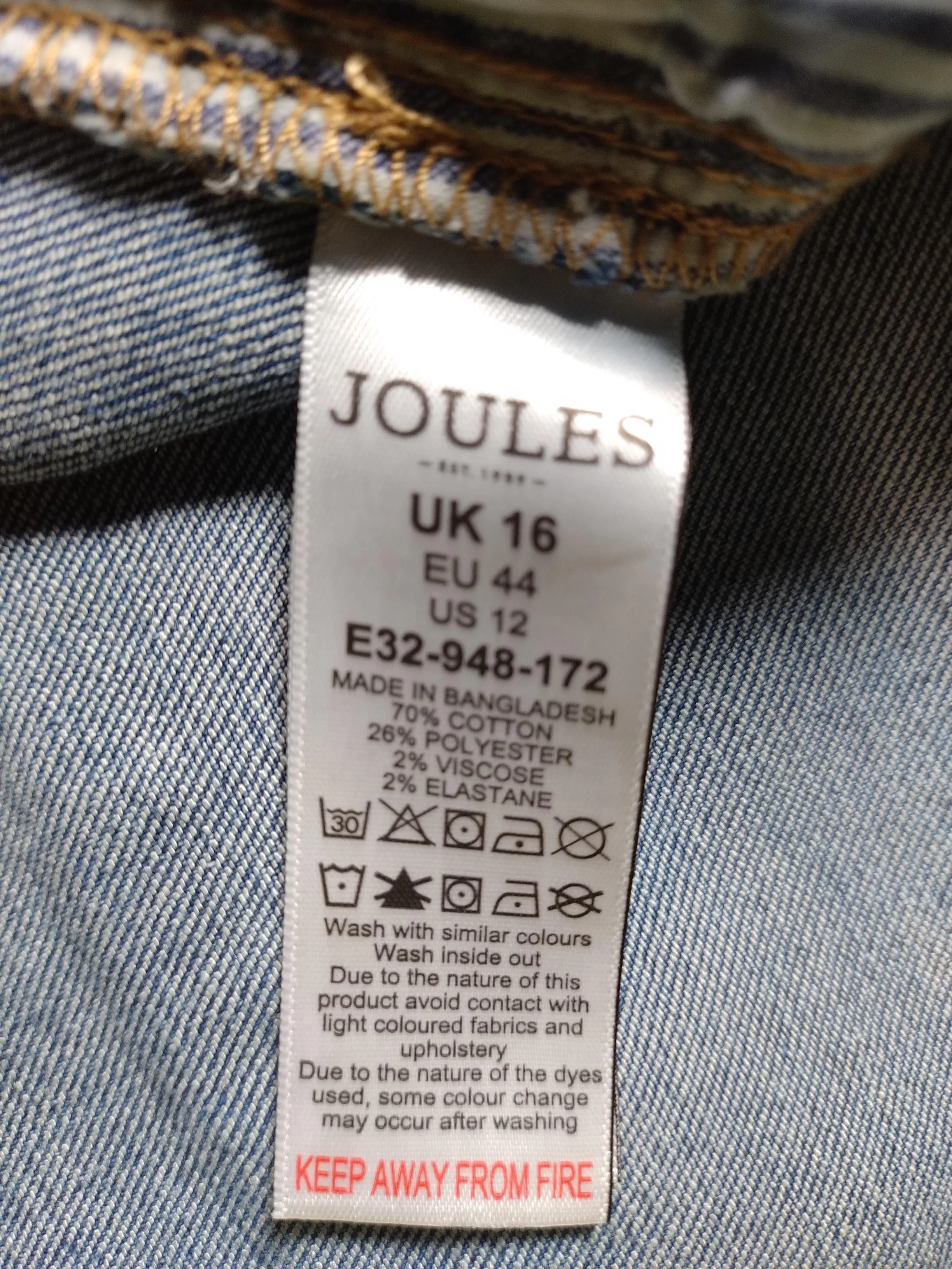 Joules Women's Jeans UK 16 Blue Cotton - Image 6