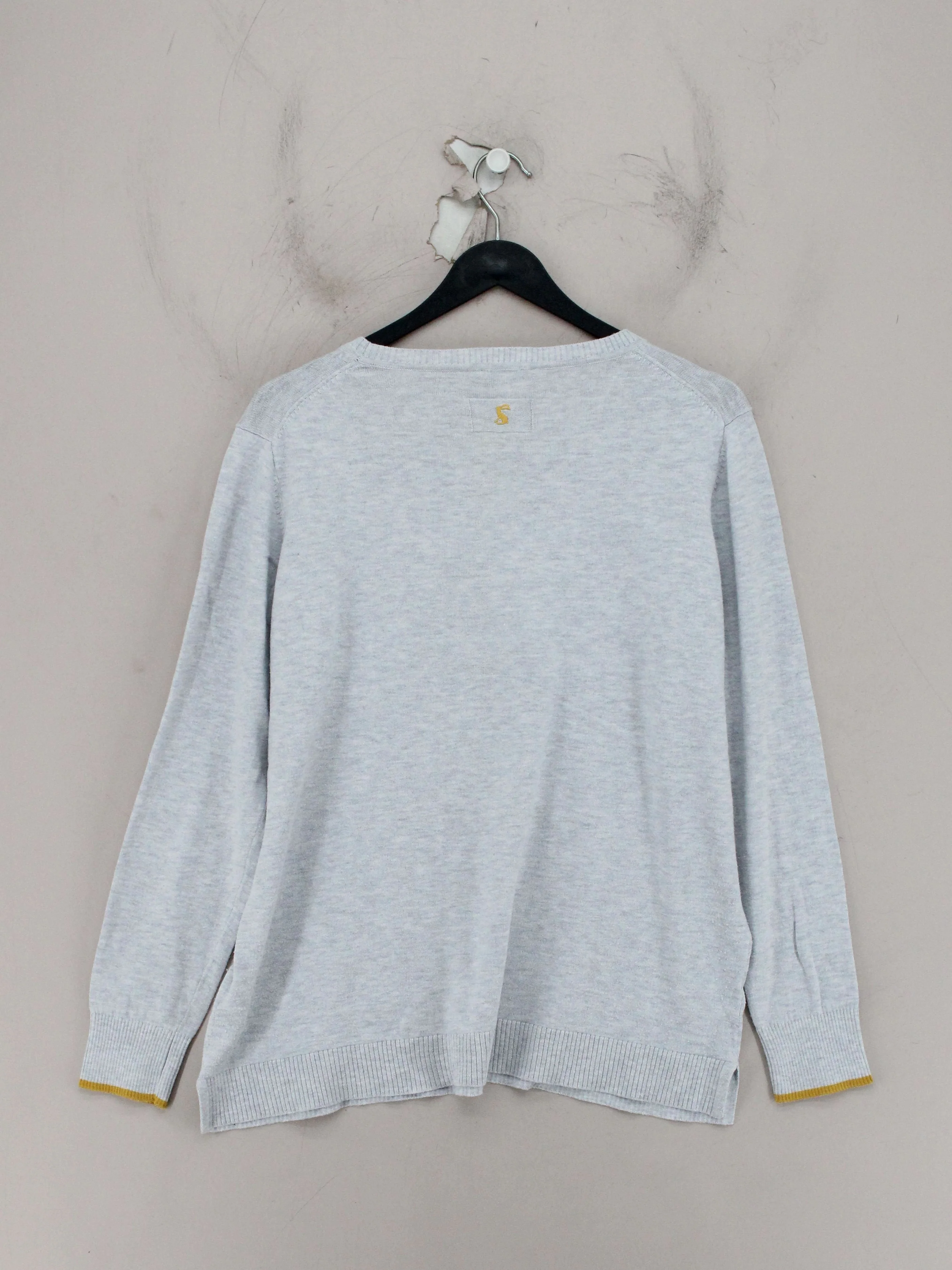 Joules Women's Jumper UK 18 Grey Graphic 100% Other Crew Neck Pullover - Image 2