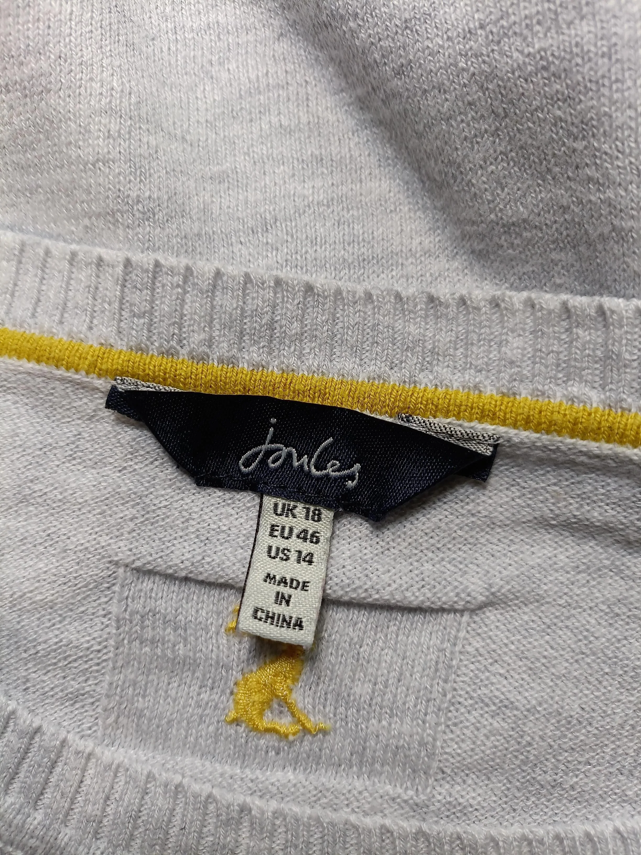 Joules Women's Jumper UK 18 Grey Graphic 100% Other Crew Neck Pullover - Image 5