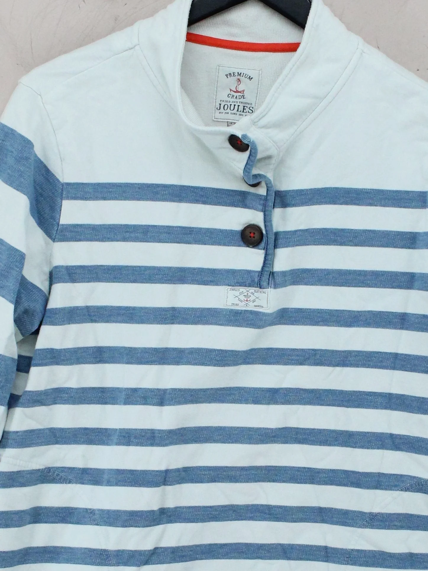 Joules Women's Jumper UK 18 Multi Striped 100% Cotton Mock Neck Pullover - Image 3