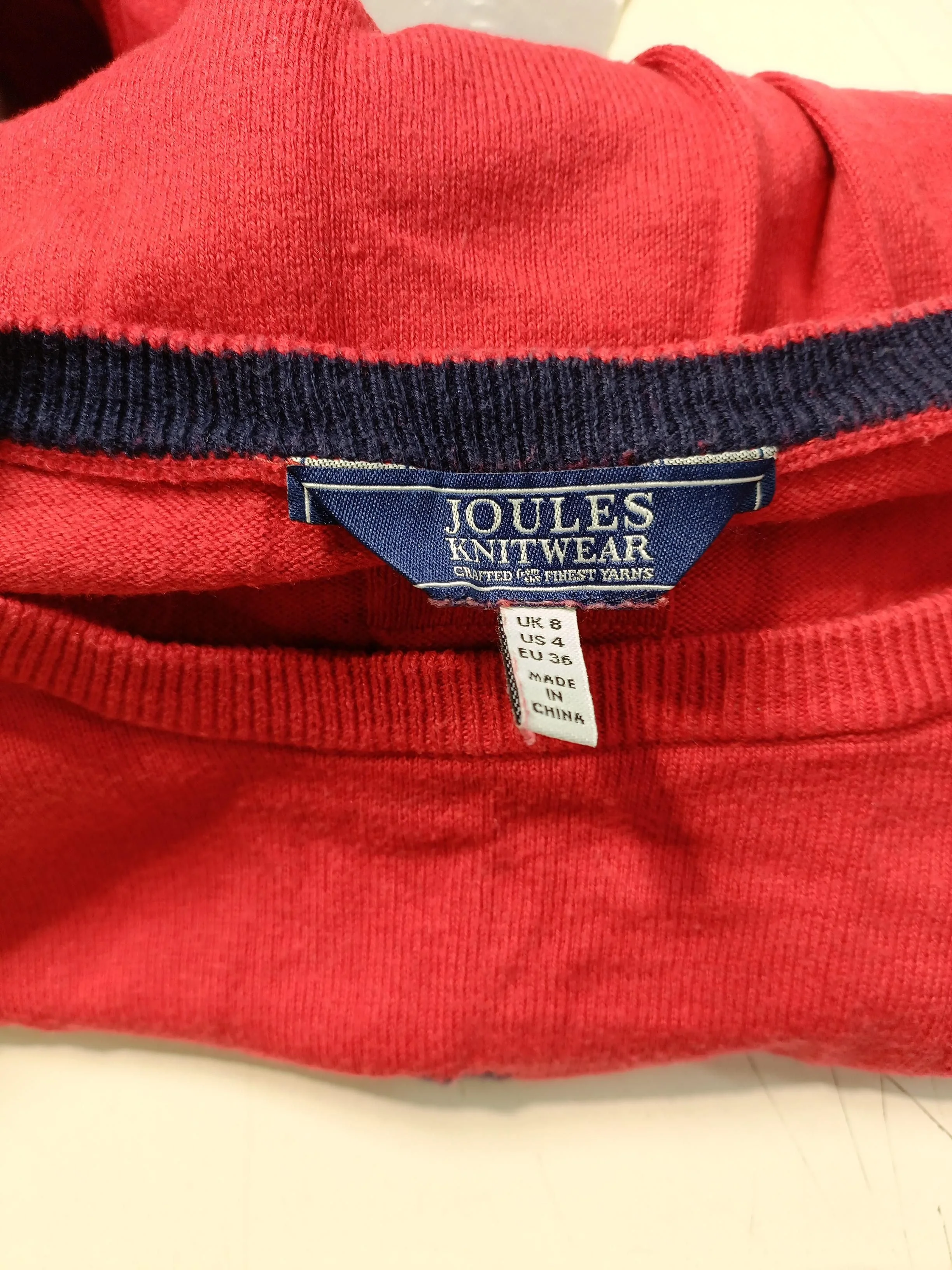 Joules Women's Jumper UK 8 Red Cotton with Polyamide, Viscose Pullover - Image 6