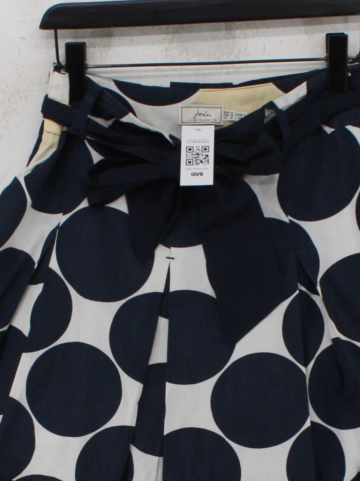 Joules Women's Midi Skirt UK 12 Blue Polkadot 100% Cotton Midi A-Line - Image 3