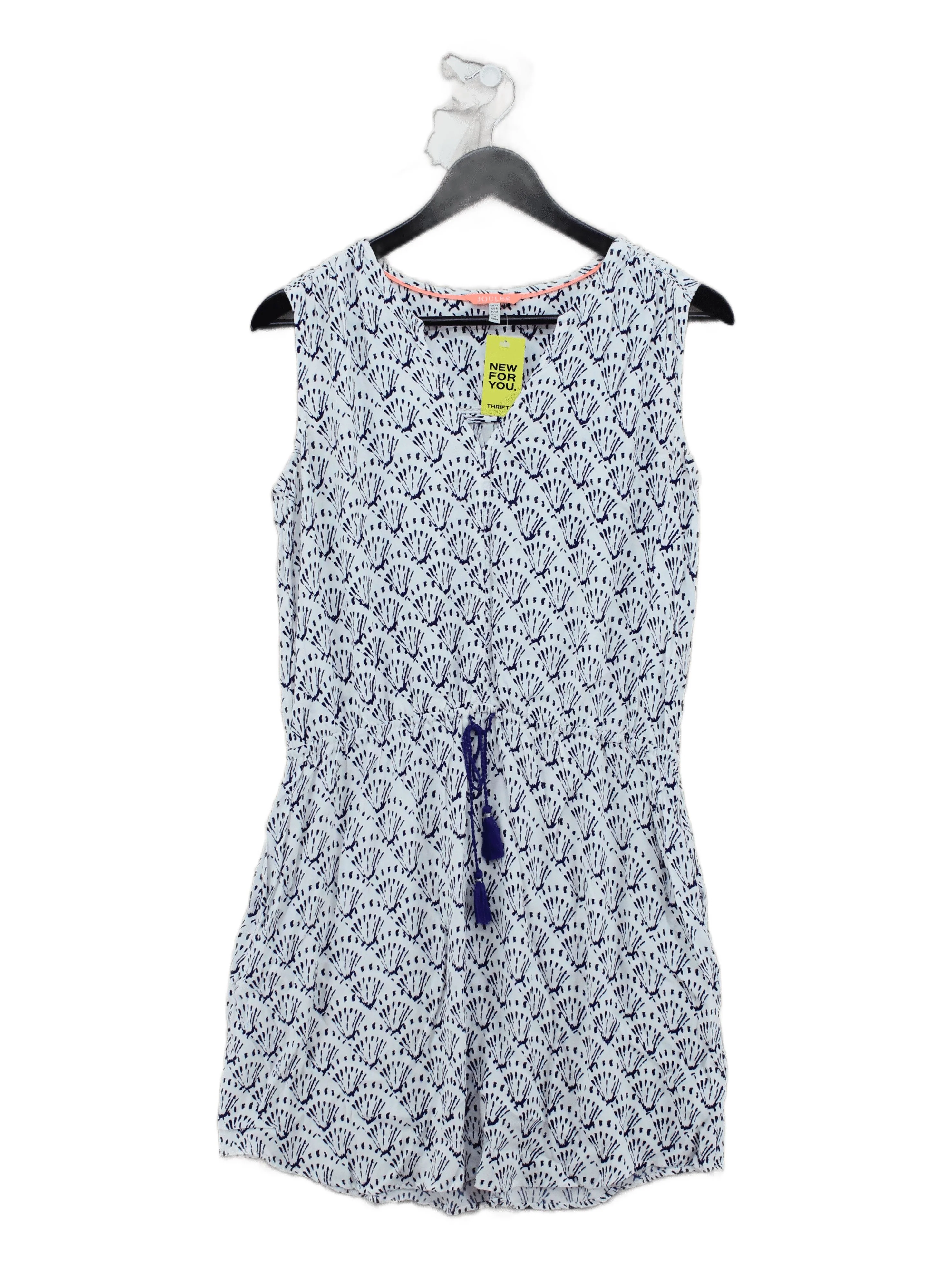 Joules Women's Playsuit UK 12 White Graphic 100% Viscose Playsuit