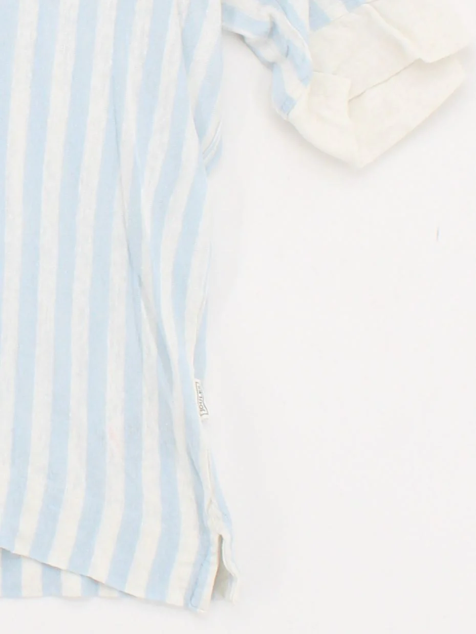 Joules Women's Polo UK 14 Blue Striped 100% Cotton Short Sleeve Collared Basic - Image 4