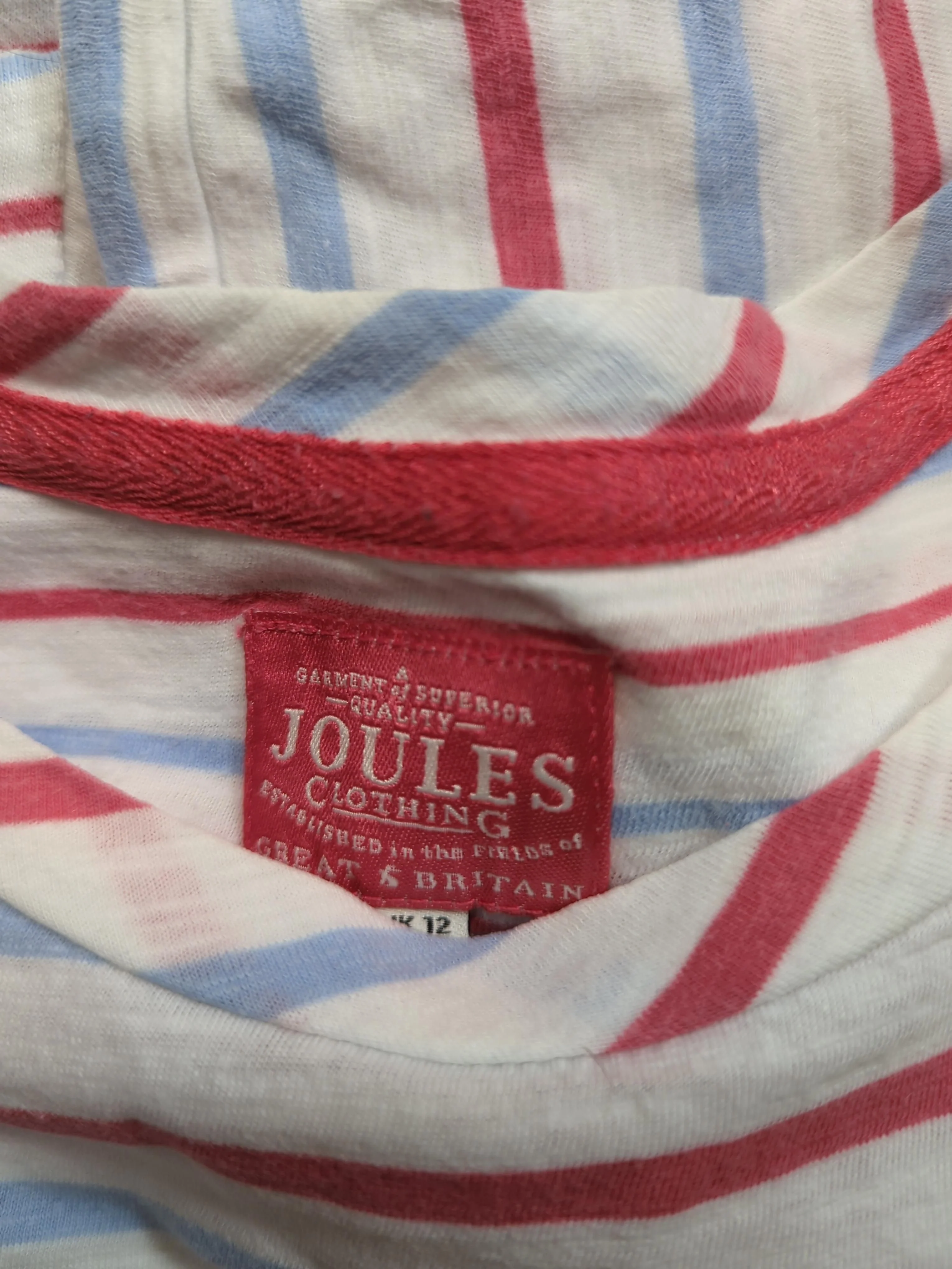 Joules Women's T-Shirt UK 12 White 100% Cotton Basic - Image 7