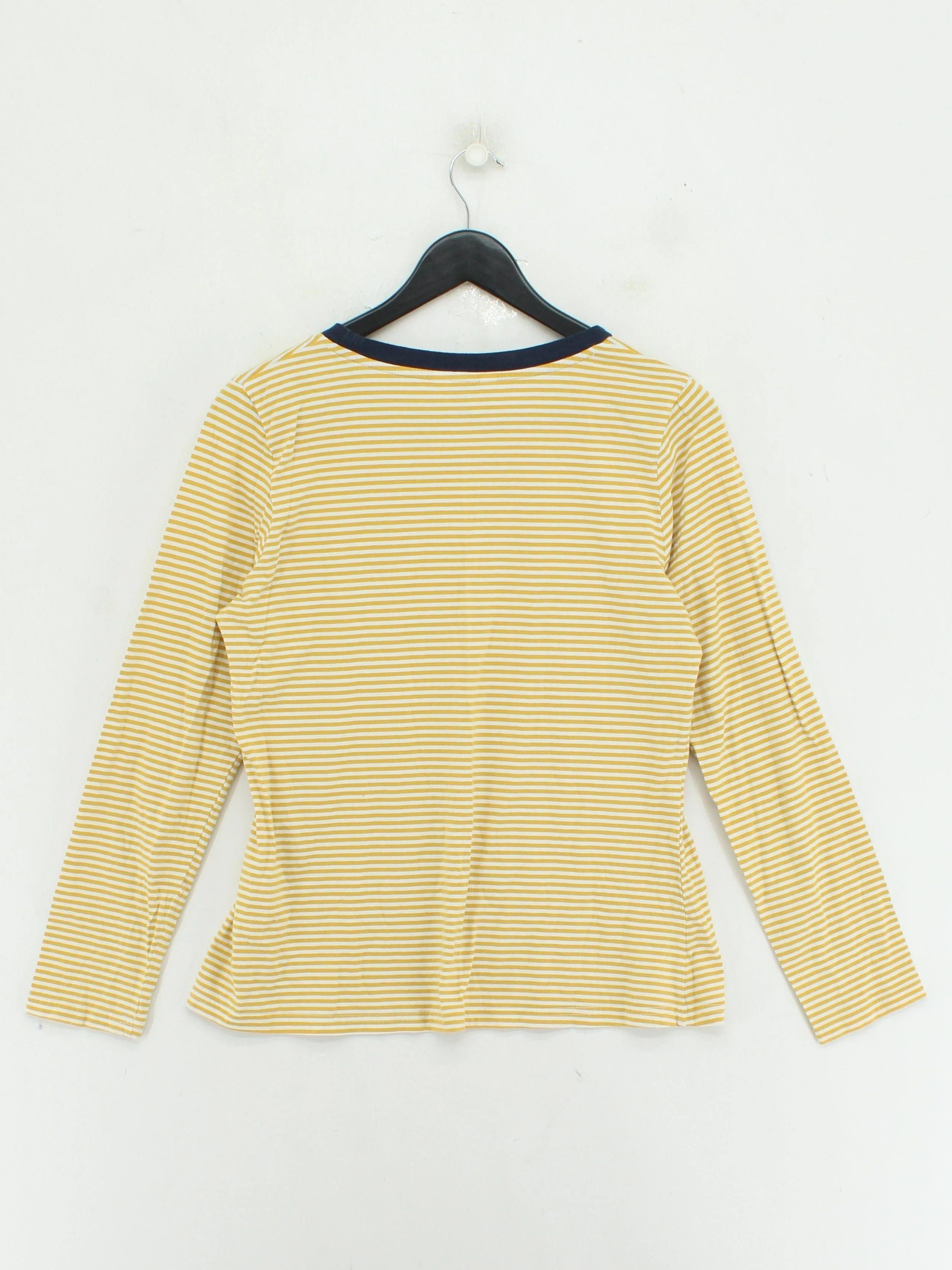 Joules Women's T-Shirt UK 14 Yellow 100% Cotton Basic - Image 2
