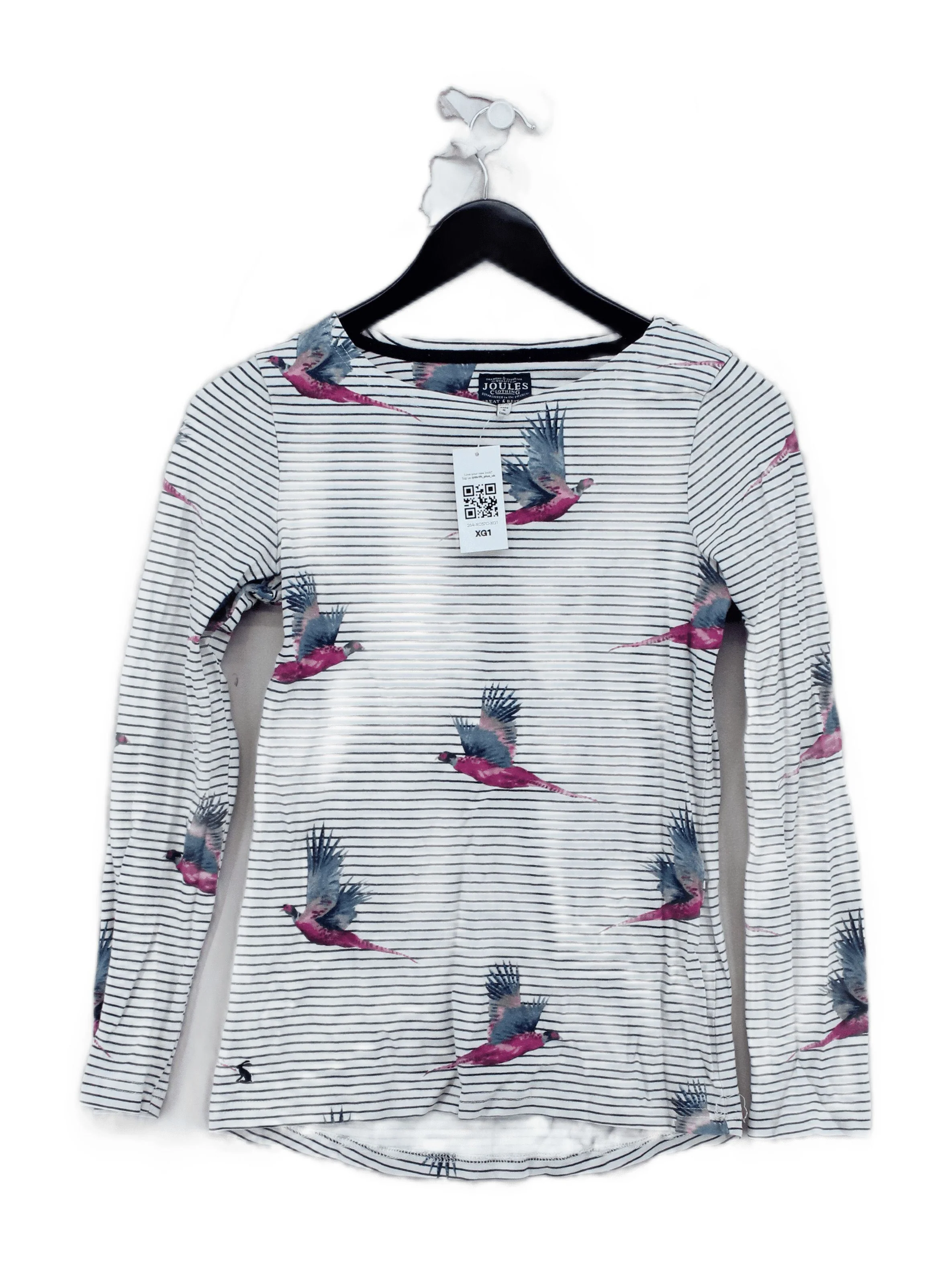 Joules Women's T-Shirt UK 8 White 100% Cotton Basic