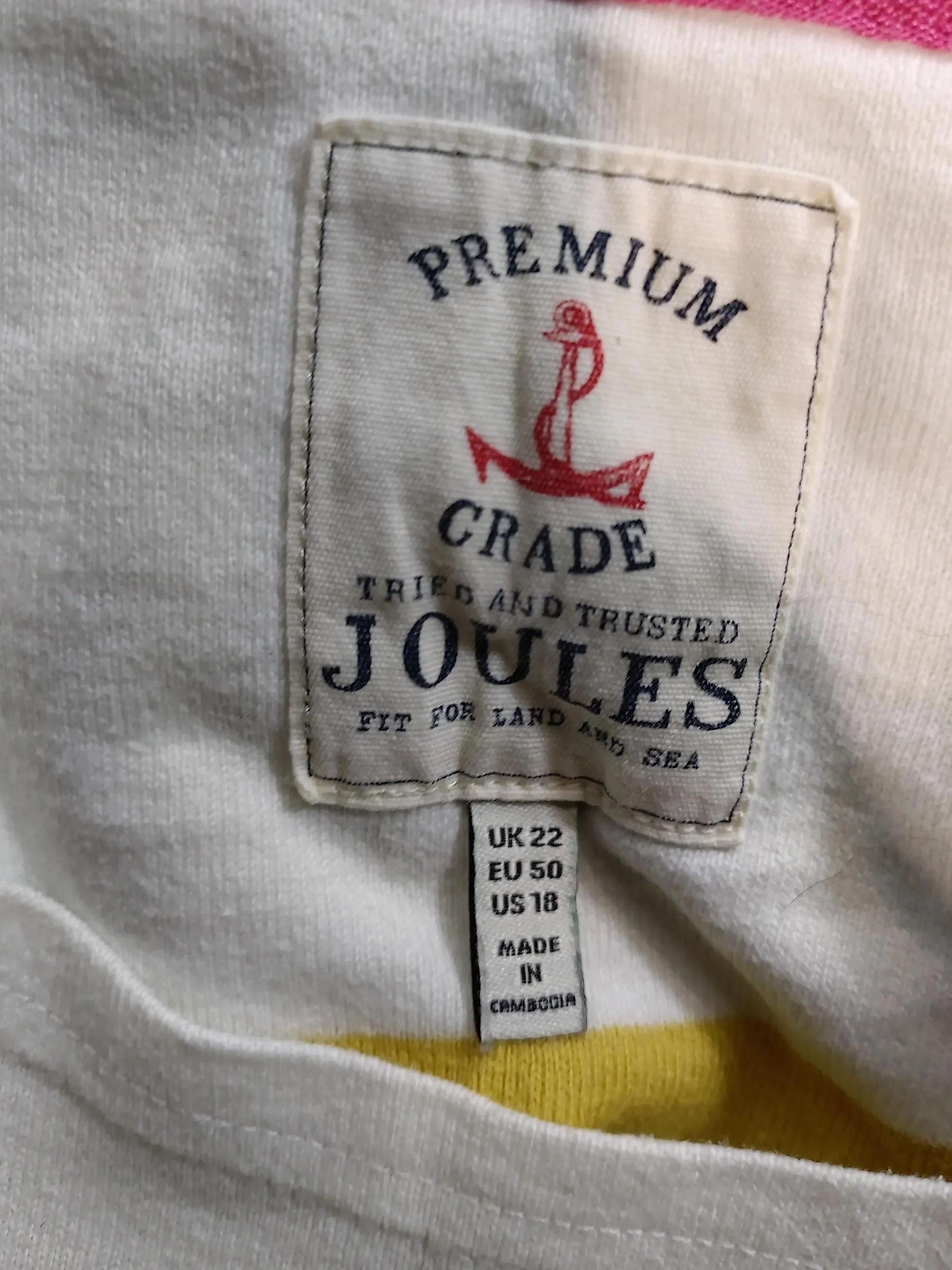 Joules Women's T-Shirt XXL Multi 100% Cotton Basic - Image 6
