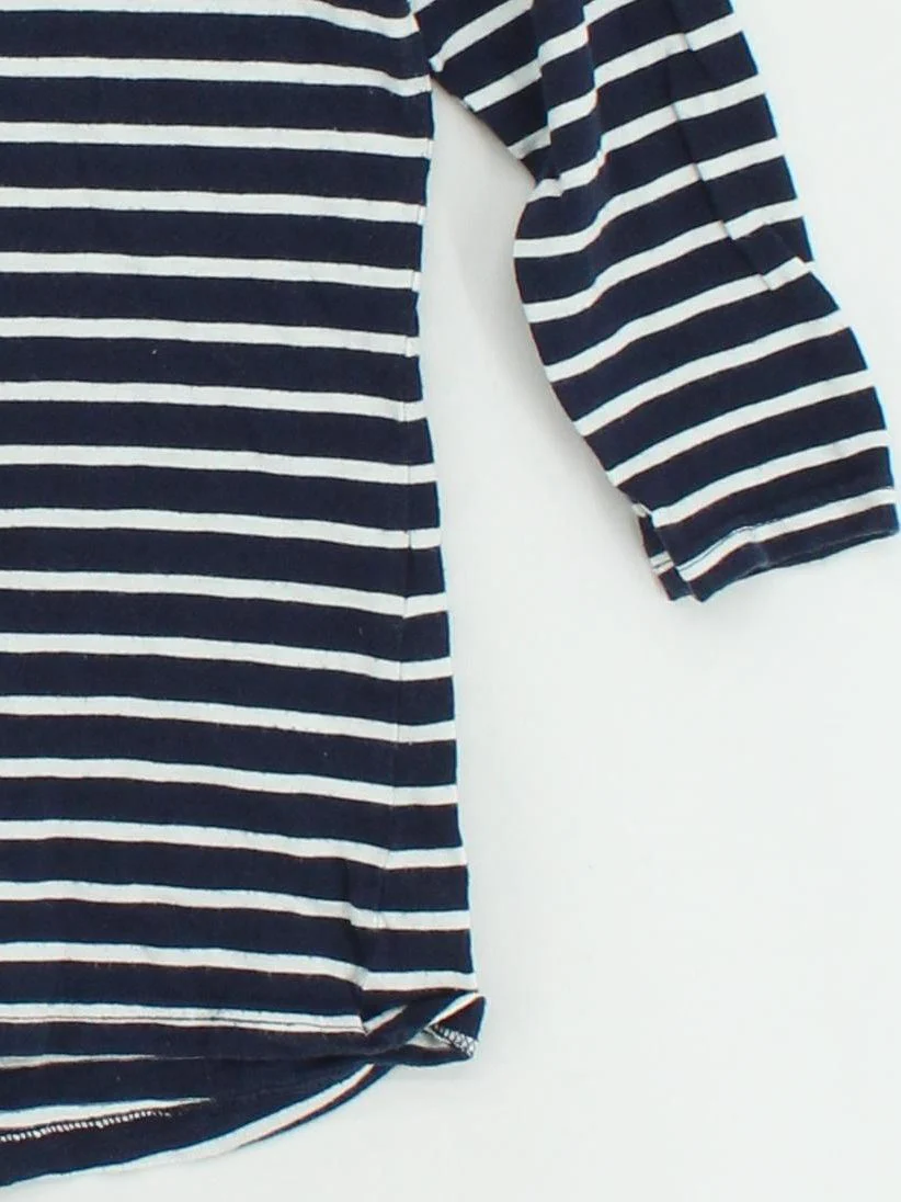 Joules Women's Top UK 12 Blue Striped 100% Cotton Long Sleeve Round Neck Jersey - Image 4