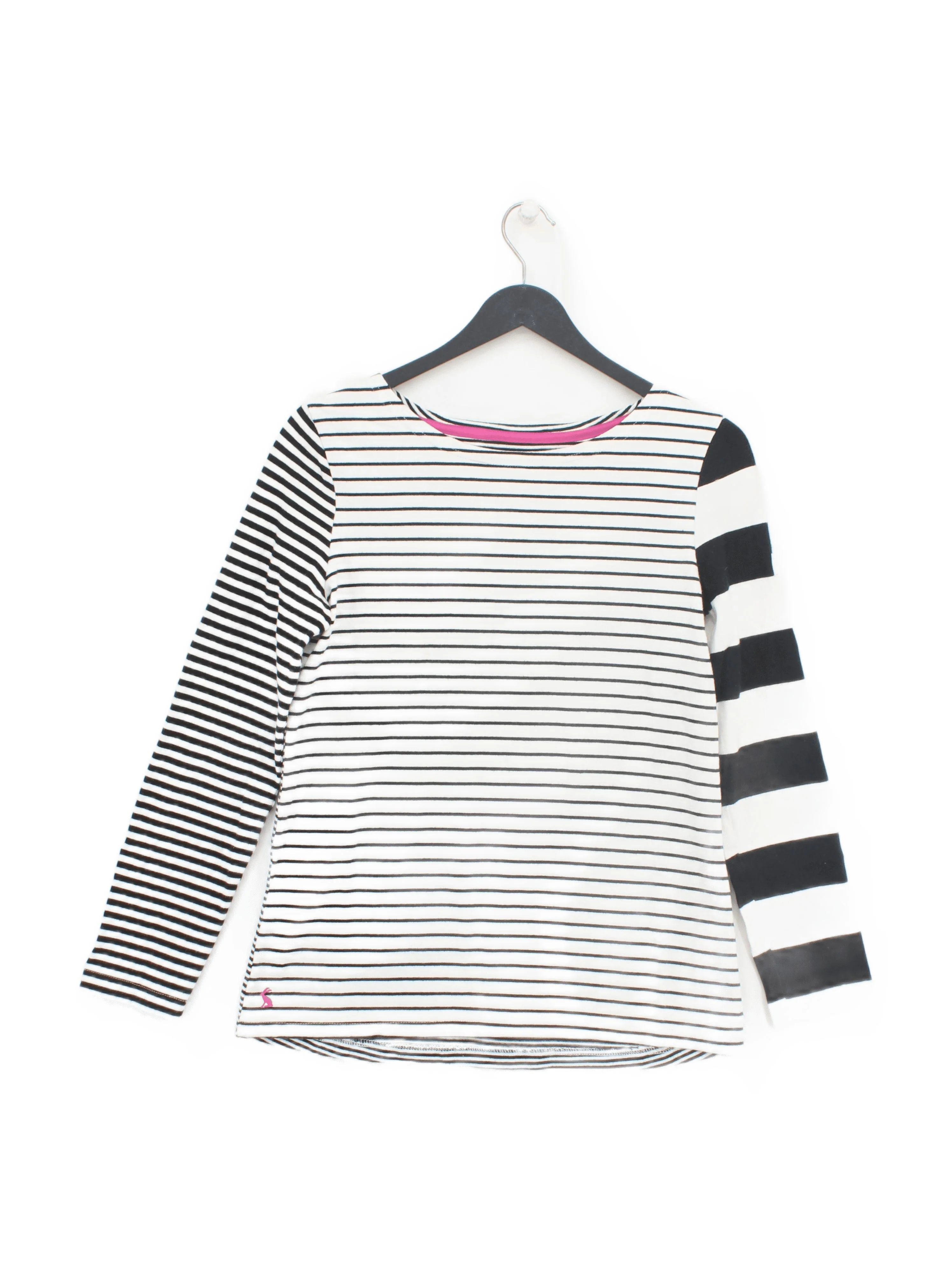Joules Women's Top UK 12 Multi Striped 100% Cotton Long Sleeve Round Neck Basic