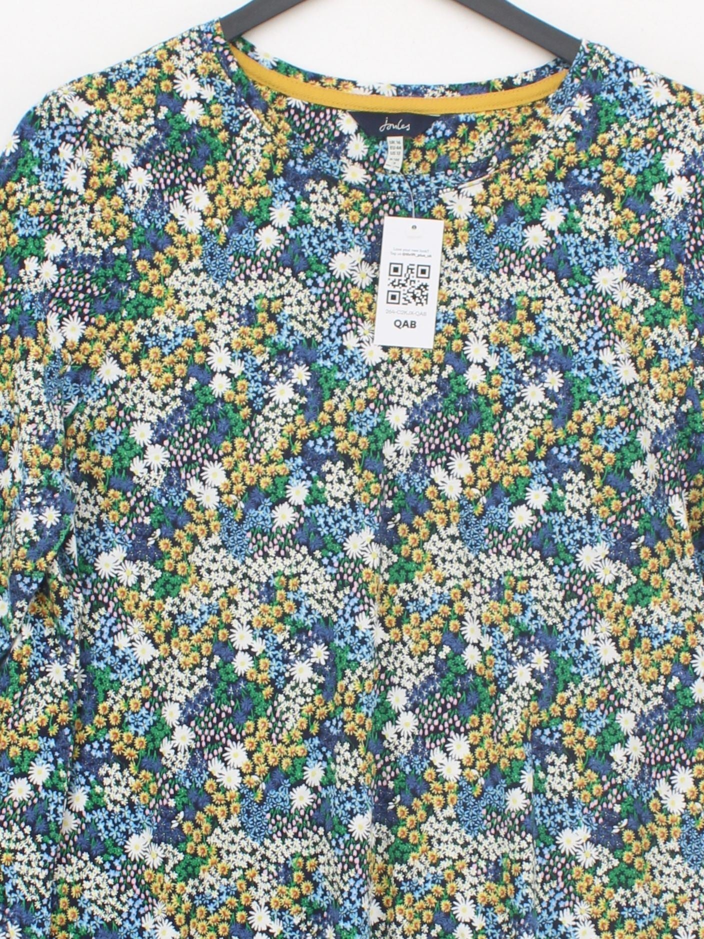Joules Women's Top UK 16 Multi Floral 100% Cotton Long Sleeve Round Neck Basic - Image 3