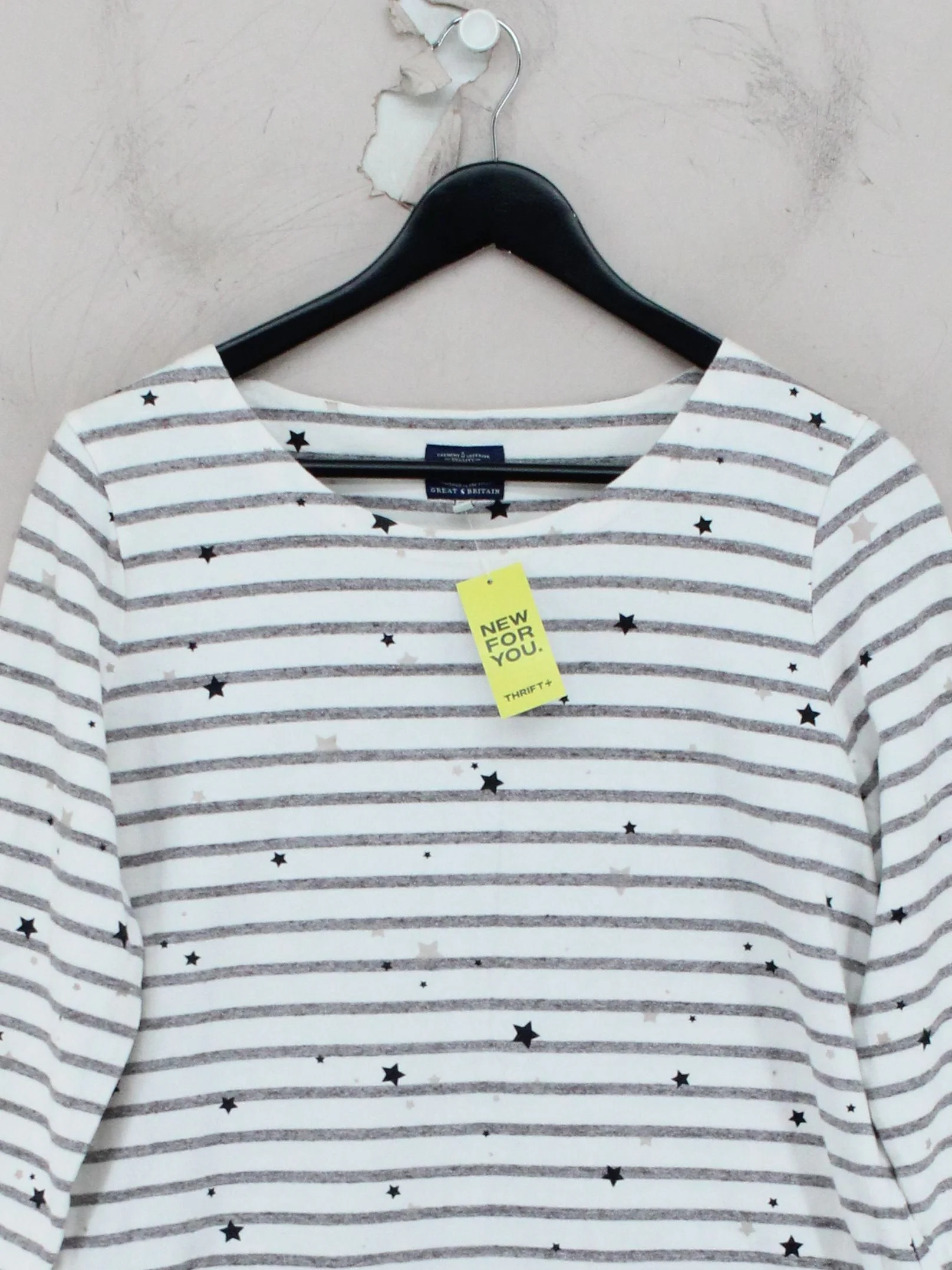 Joules Women's Top UK 16 White Striped 100% Cotton 3/4 Sleeve Round Neck Tunic - Image 3