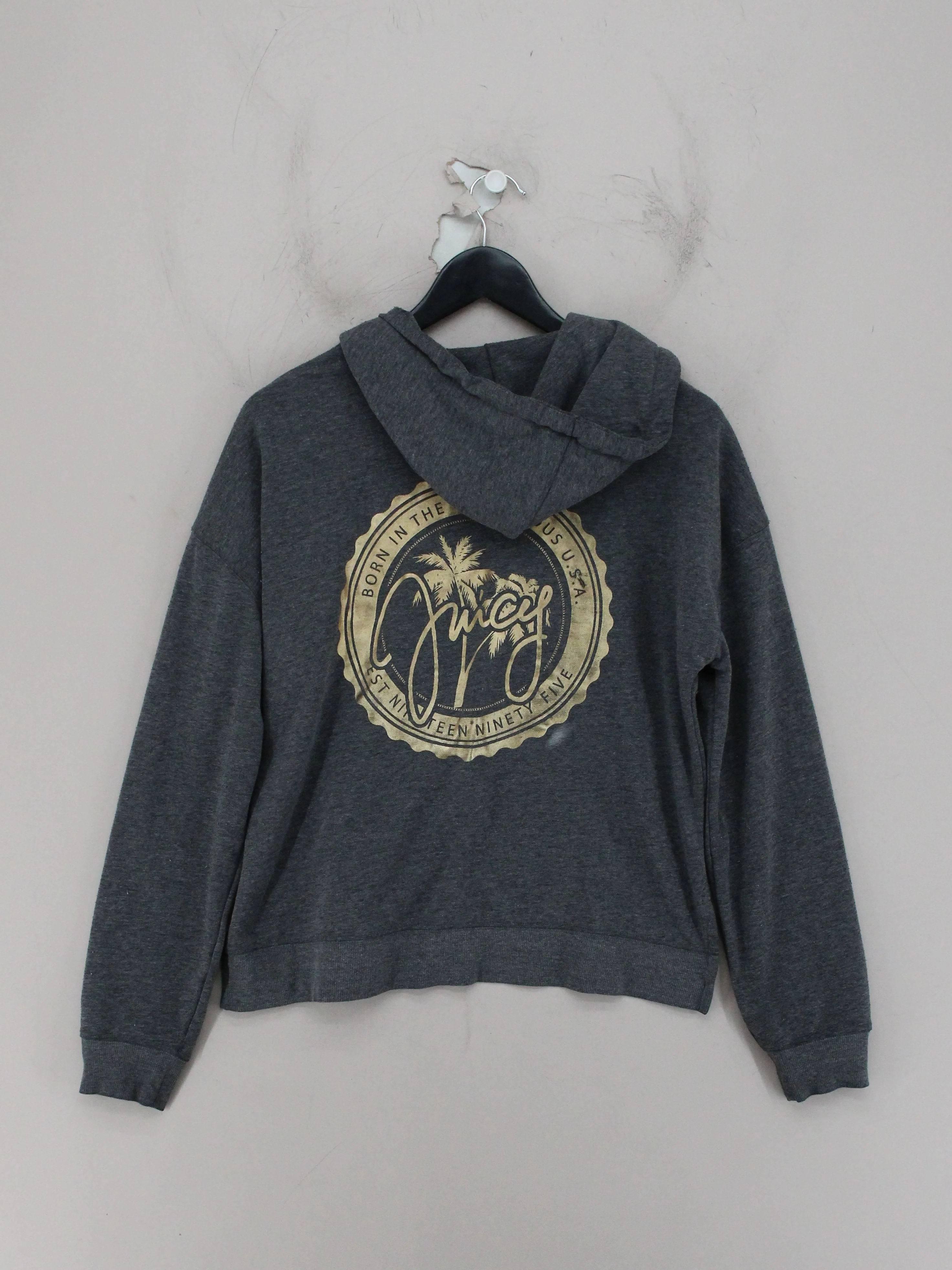 Juicy Couture Women's Hoodie M Grey Graphic Polyester with Cotton Pullover - Image 2