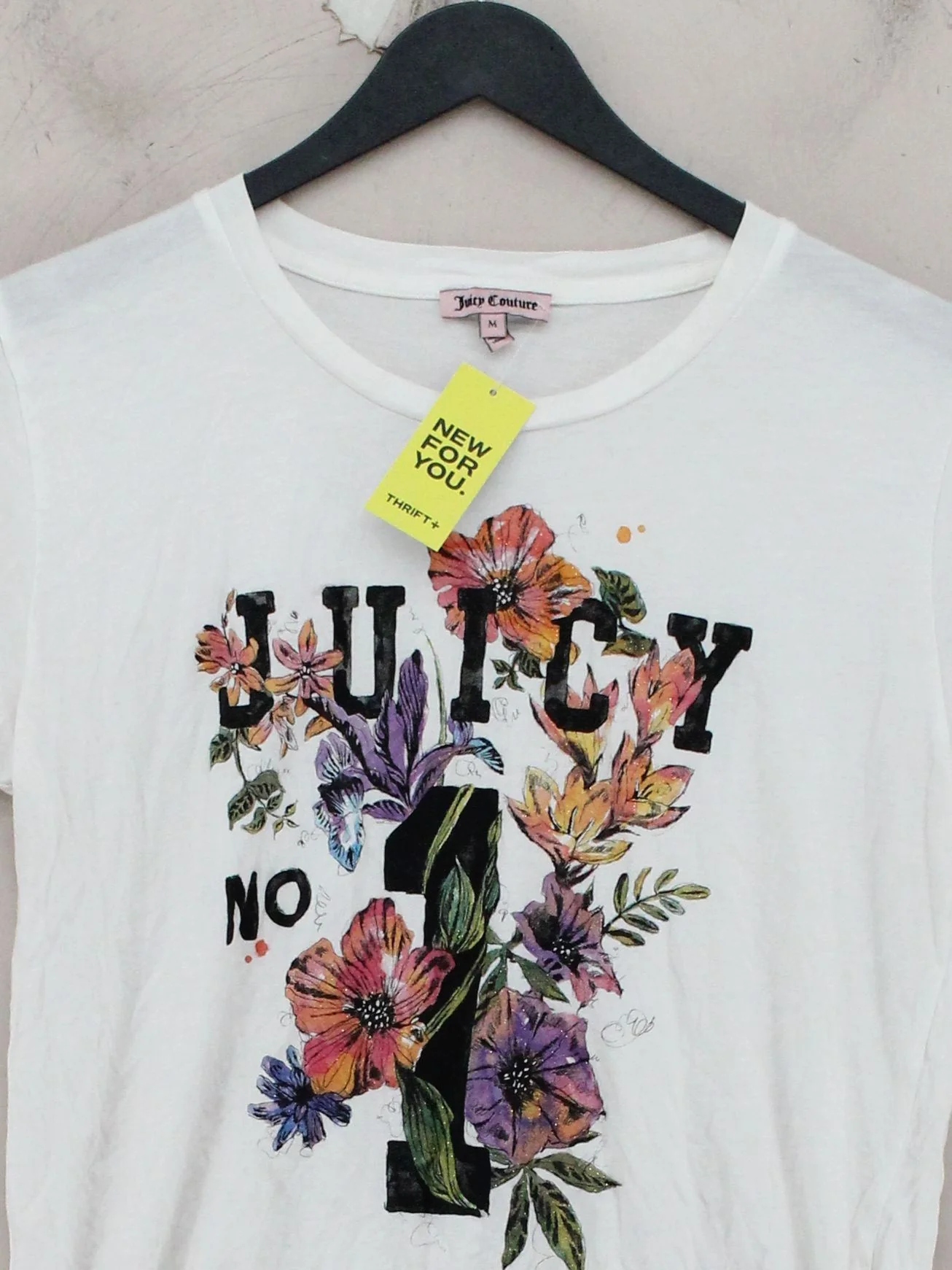 Juicy Couture Women's T-Shirt M White Cotton with Lyocell Modal Basic - Image 3