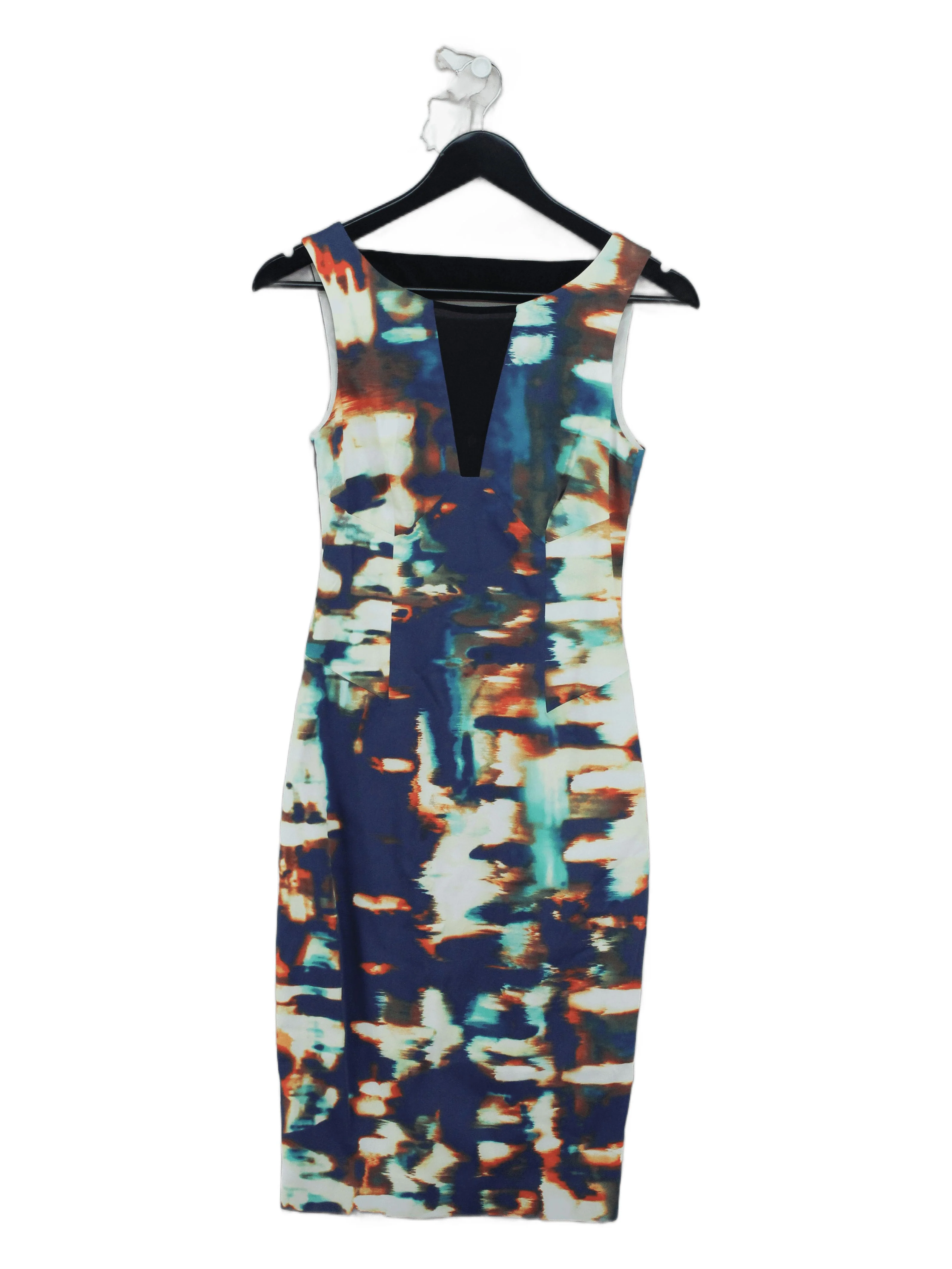 Karen Millen Bodycon Midi Dress UK8 in Multi