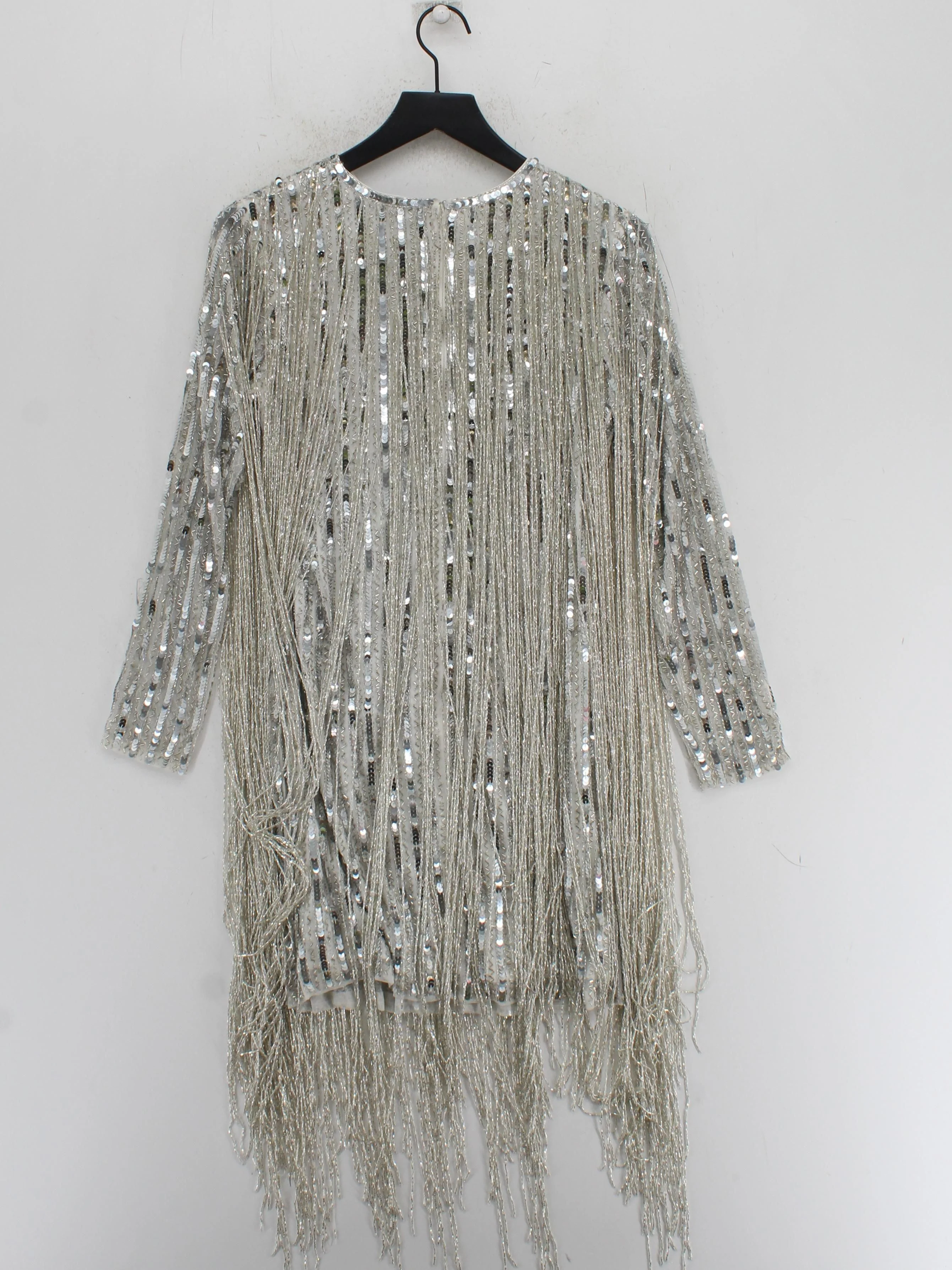 Karen Millen Mini Dress UK12 in Silver RRP £389 - Image 2
