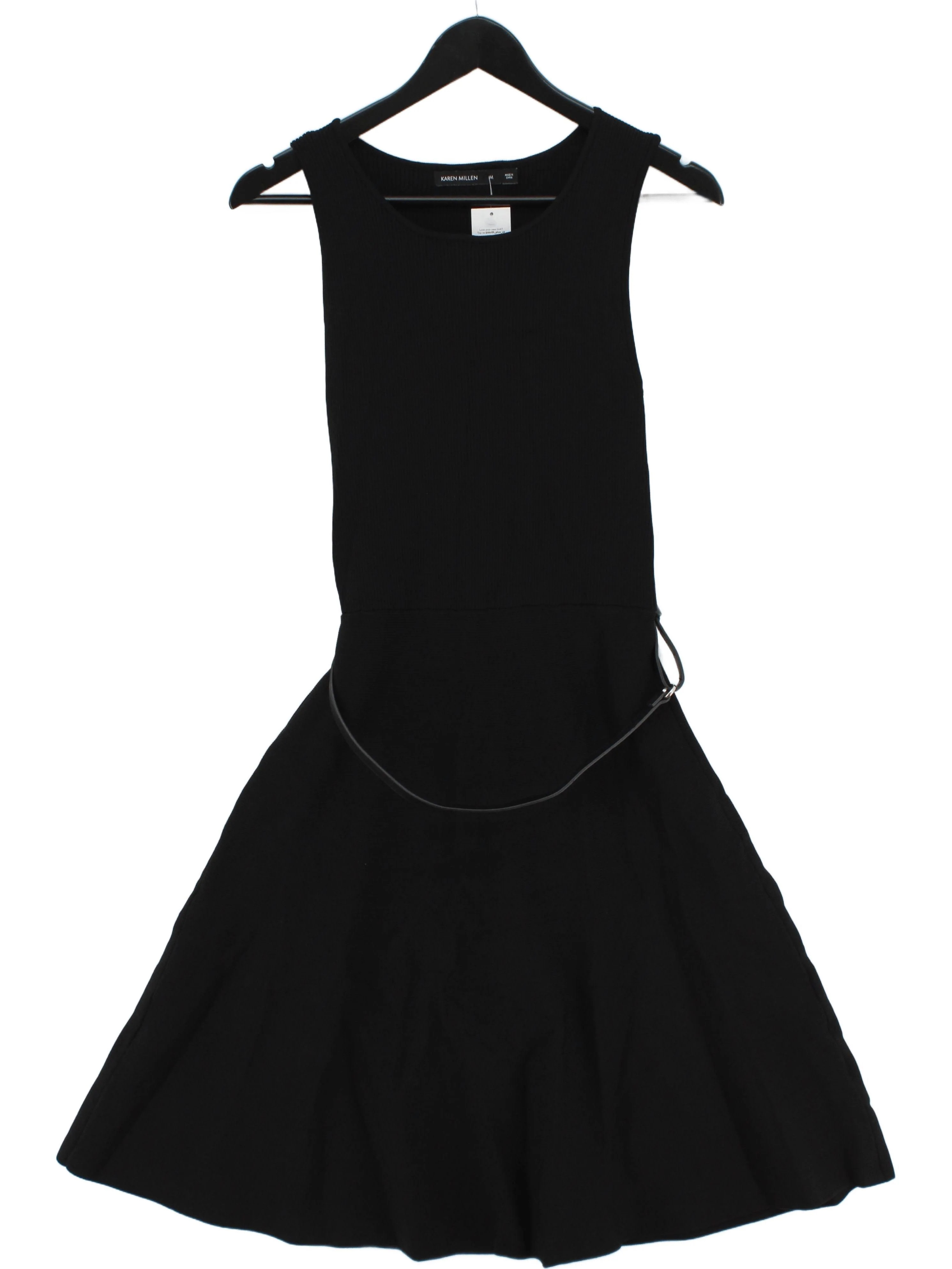 Karen Millen Skater Midi Dress M in Black