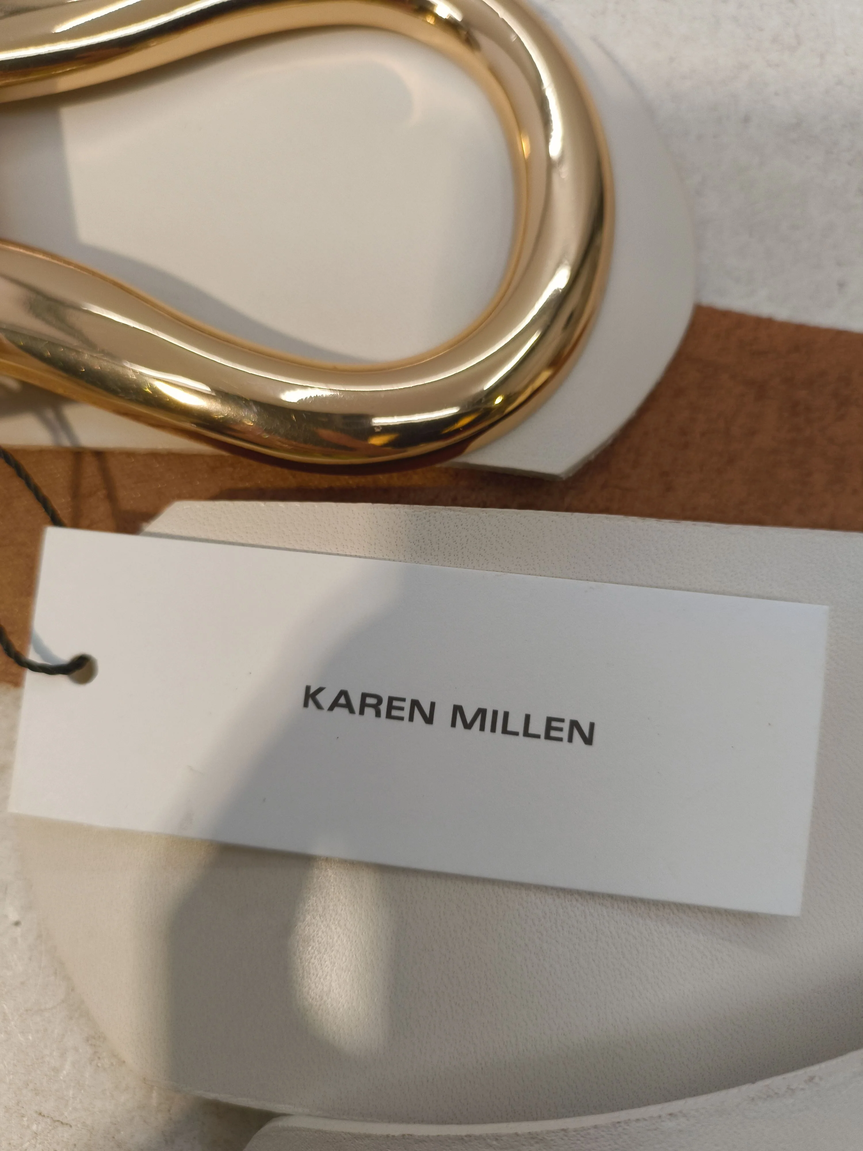 Karen Millen Women's Belt S Cream 100% Leather Basic Belt - Image 8