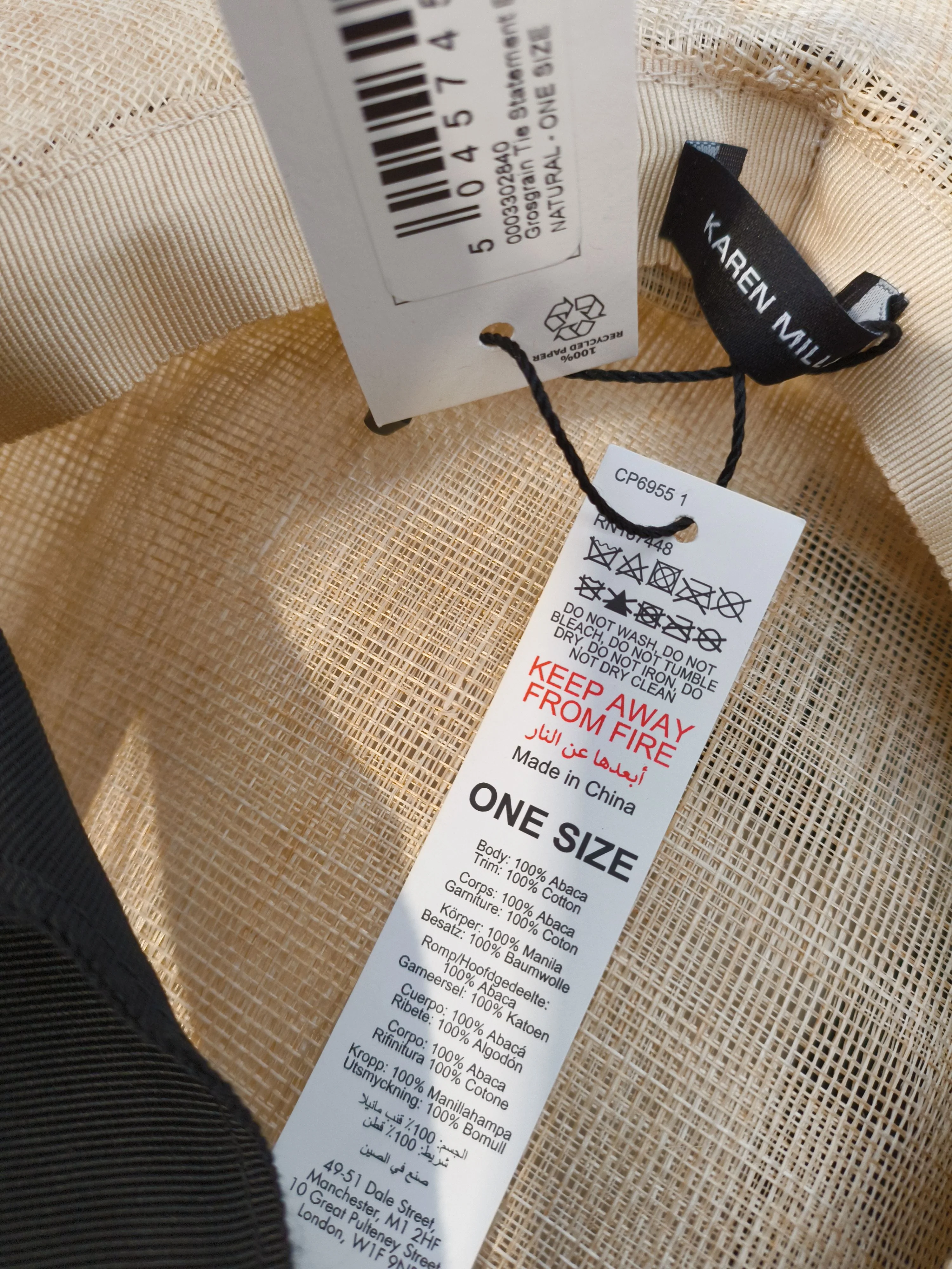 Karen Millen Women's Hat Cream Other with Cotton Sun Hat New with tags - Image 7