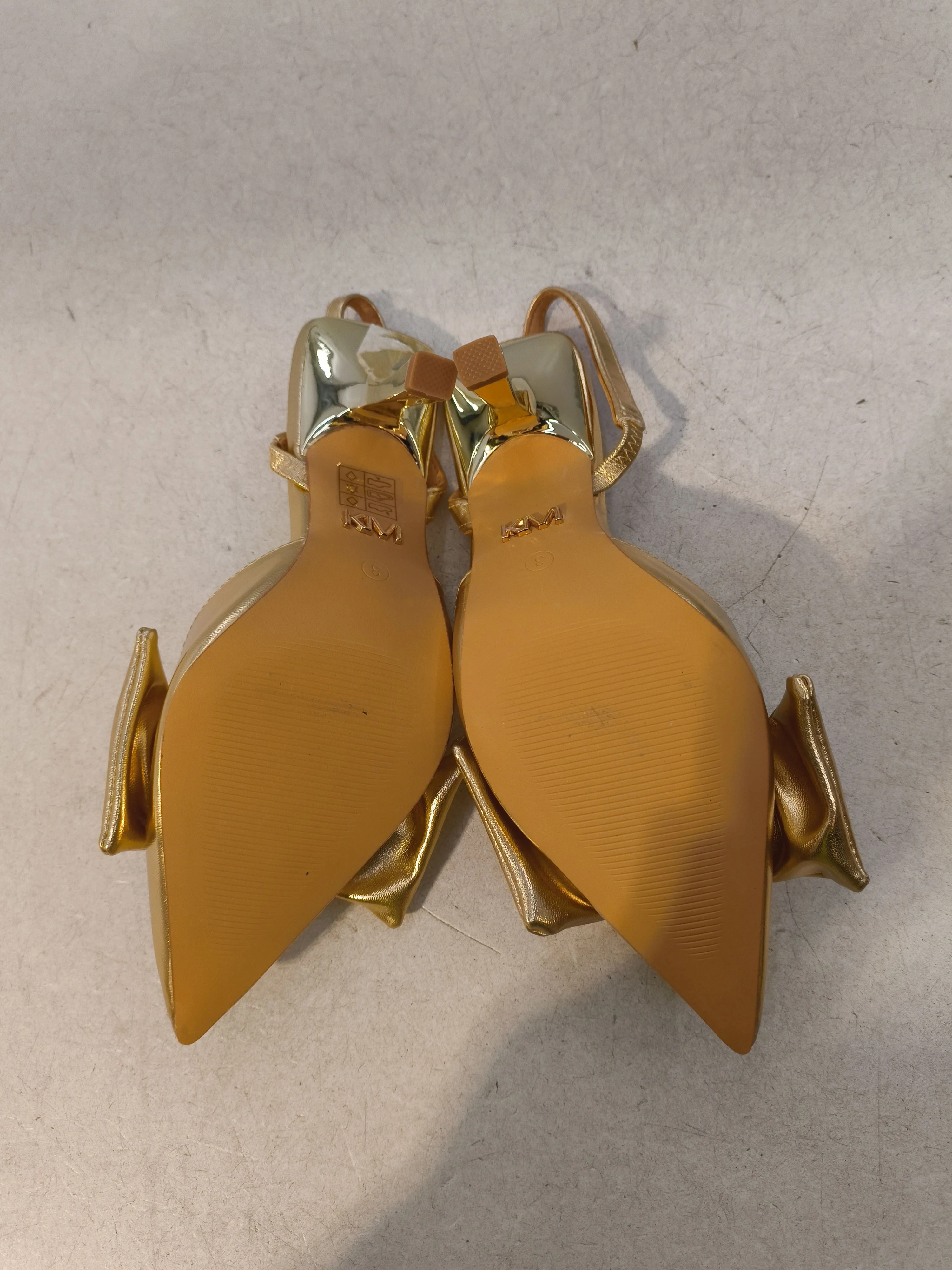 Karen Millen Women's Heels UK 3 Gold 100% Faux Leather Court - Image 8