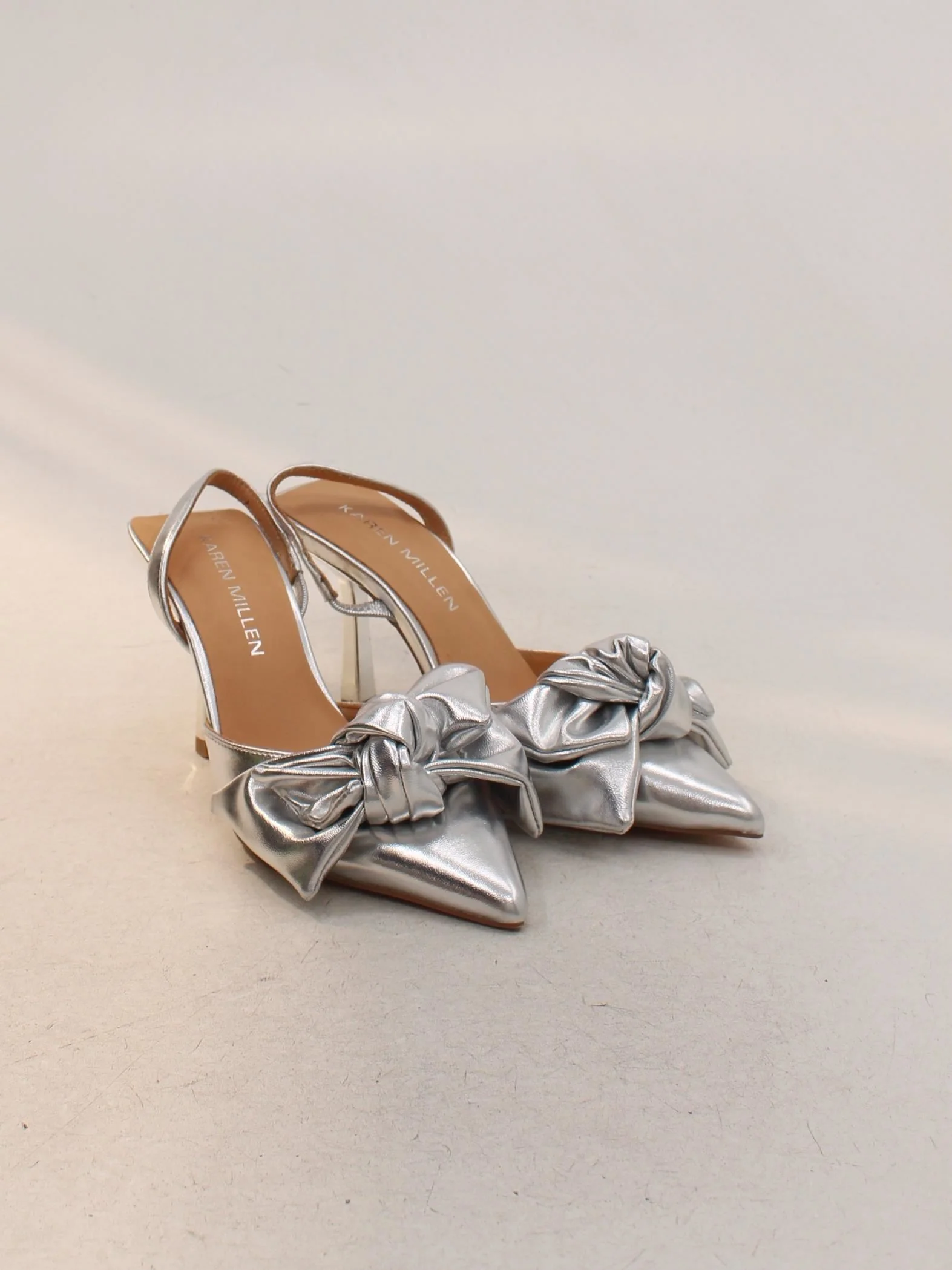 Karen Millen Women's Heels UK 4 Silver 100% Other Court New with tags - Image 4