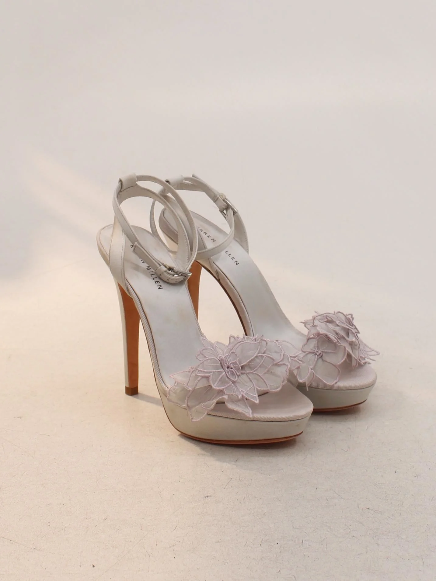 Karen Millen Women's Heels UK 6.5 Cream Floral 100% Other Platform - Image 4