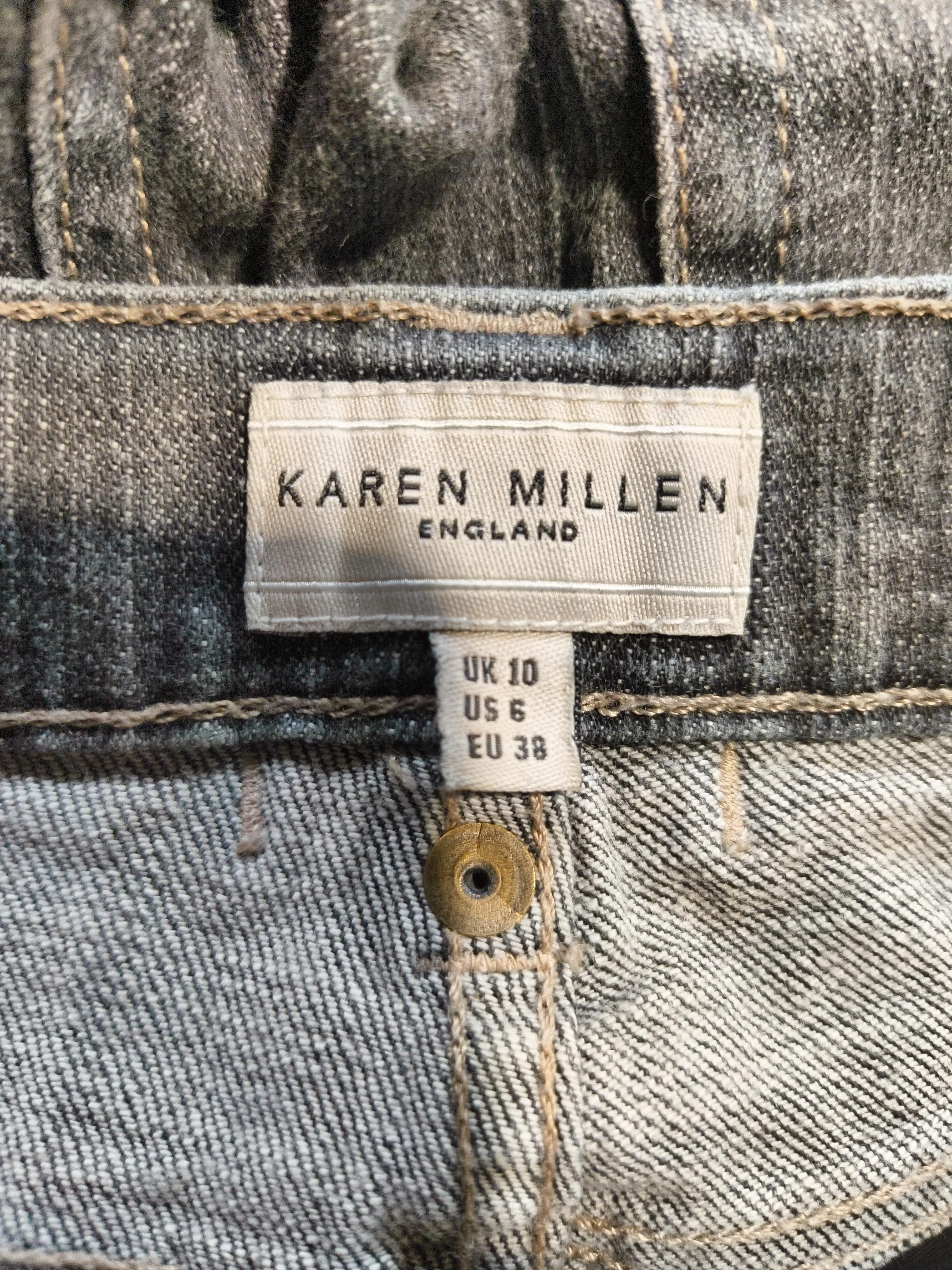 Karen Millen Women's Jeans UK 10 Black Cotton with Elastane Flared - Image 5