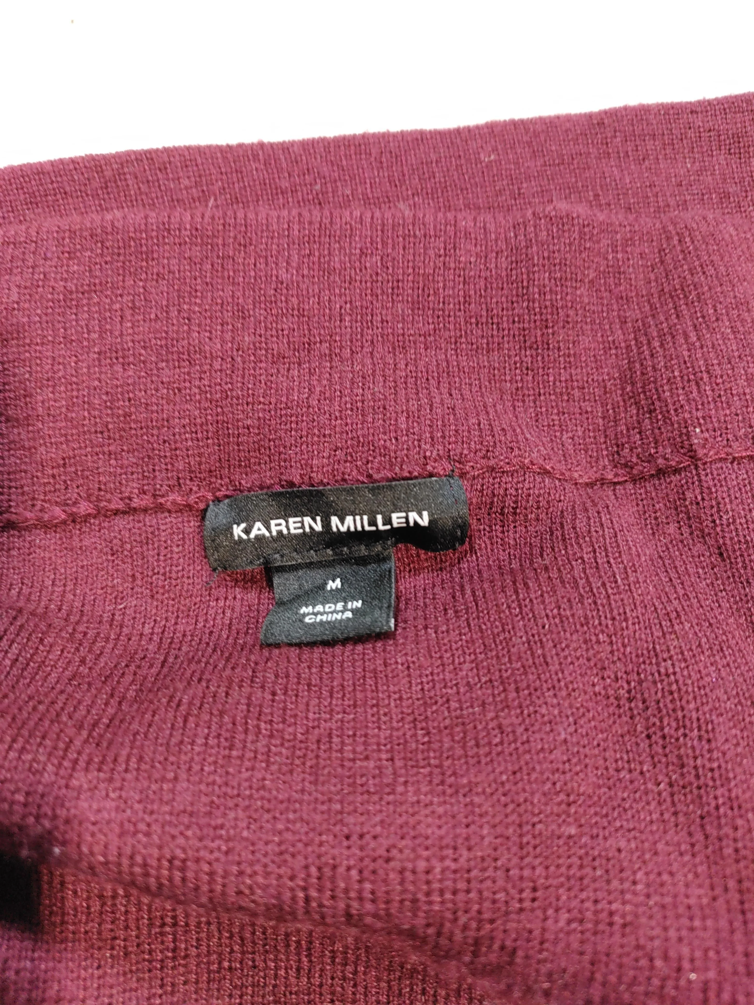 Karen Millen Women's Jumper M Red Viscose with Cotton, Polyester V-Neck Pullover - Image 5