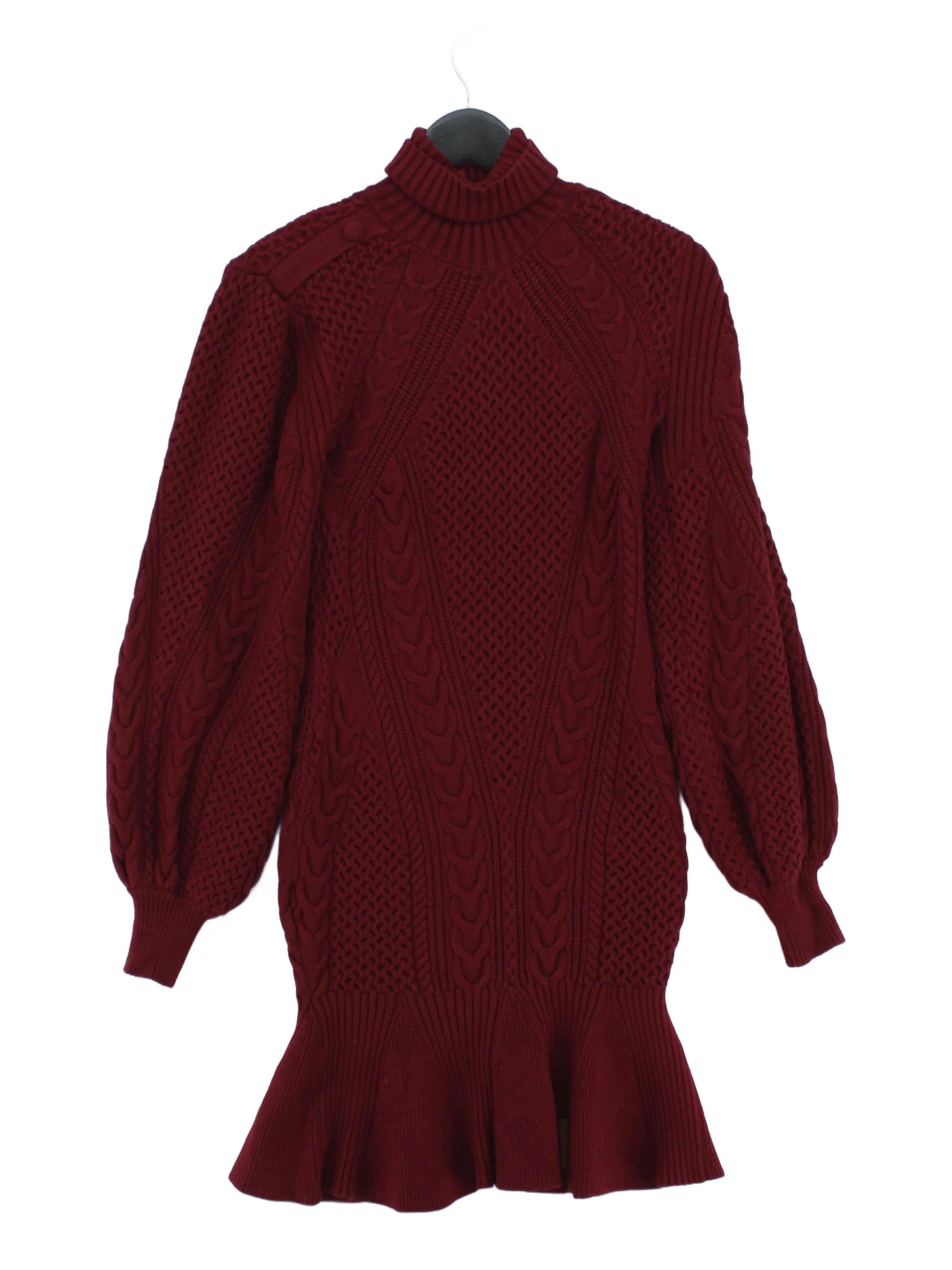 Karen Millen Women's Jumper M Red Viscose with Polyester Roll Neck Pullover