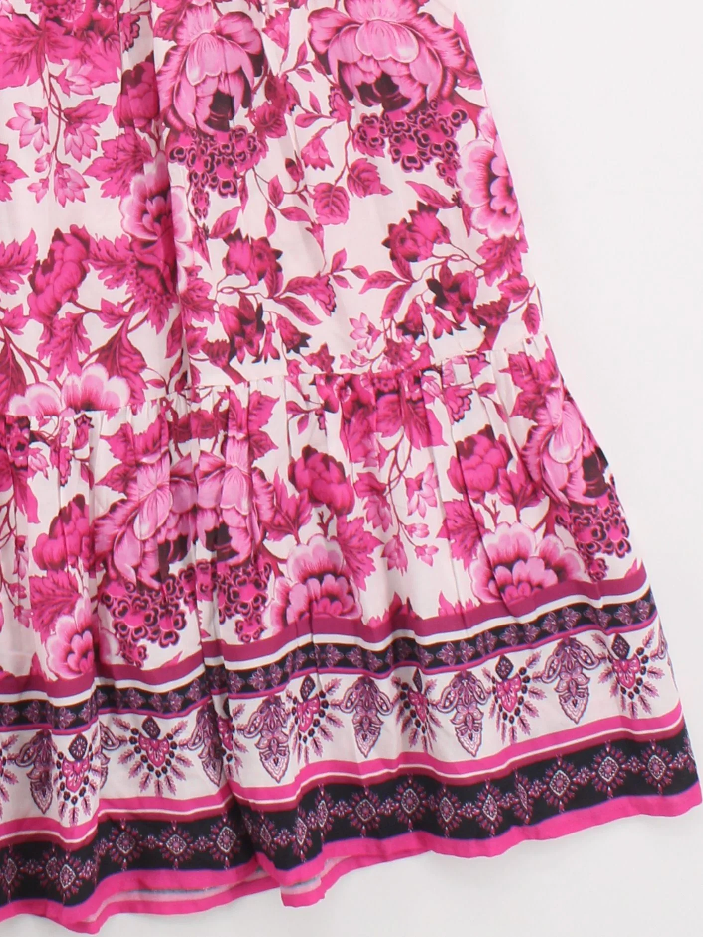 Karen Millen Women's Maxi Skirt UK 12 Pink Floral 100% Viscose Long Maxi - Image 4